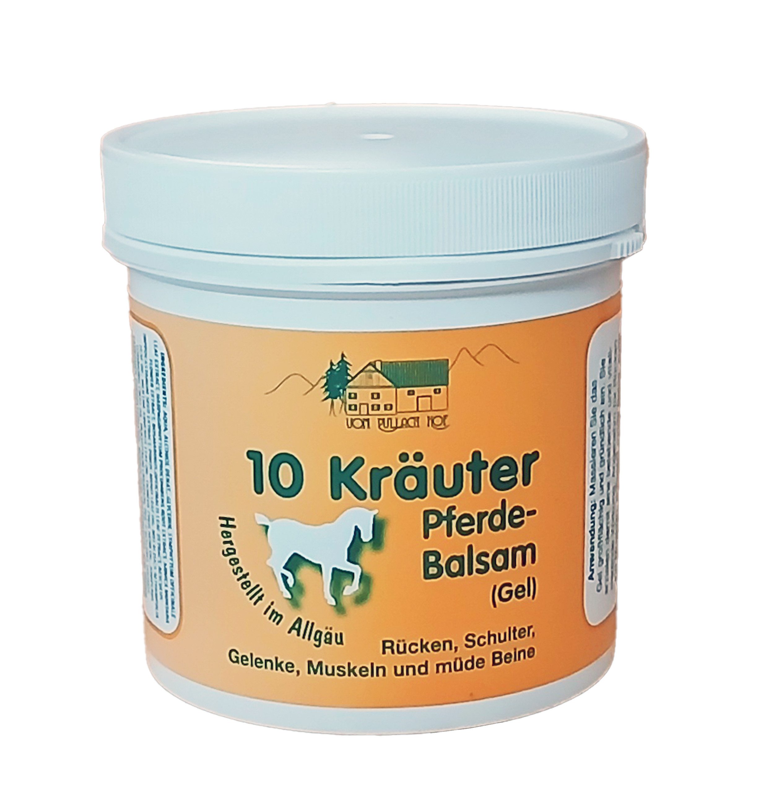 vom Pullach Hof Körpercreme 10 KRÄUTER PFERDEBALSAM 250ml für Gelenke und Muskeln Pferdesalbe 57, Körpercreme Sportgel Balsam Sport Creme Gel