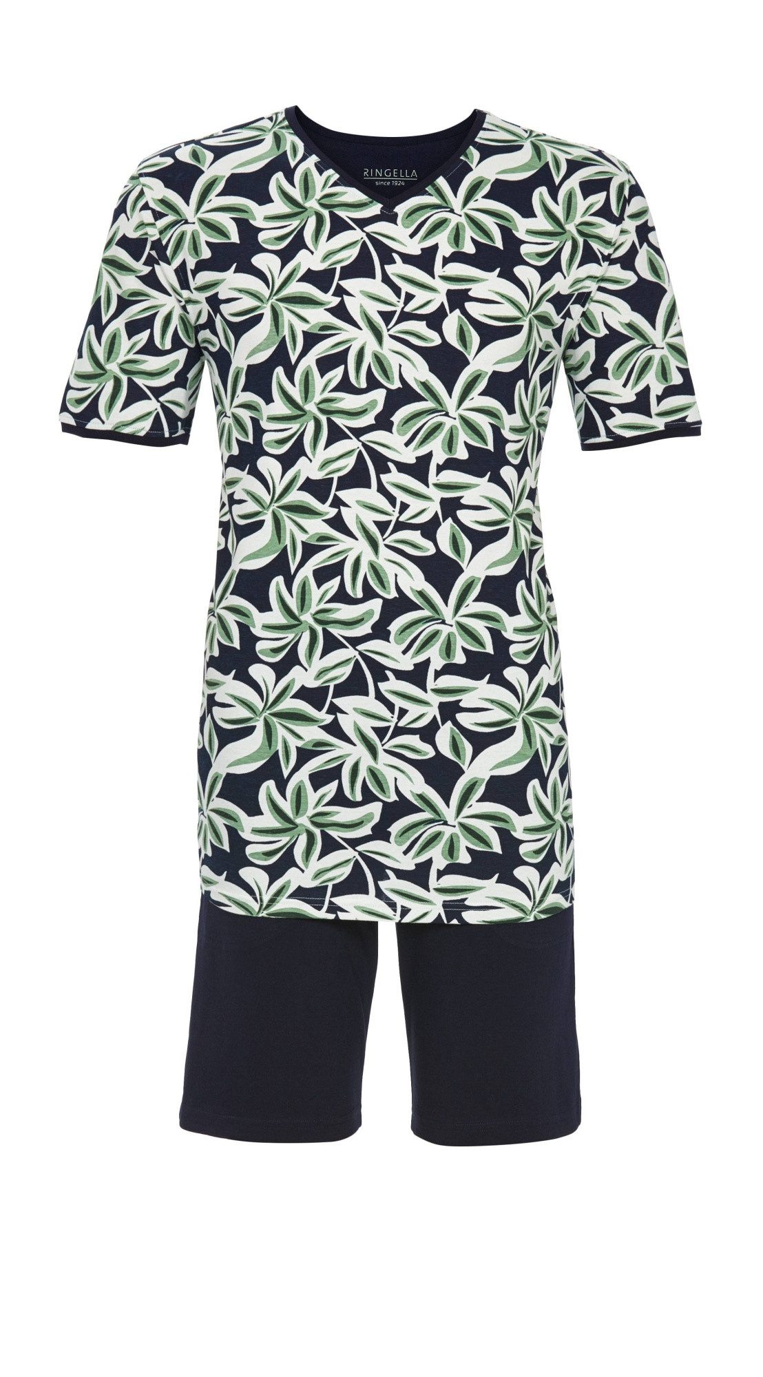 Ringella Shorty mit Abstraktdessin und Bermuda mit Seitentaschen (2 tlg) Abstrahiertes Blätterdessin