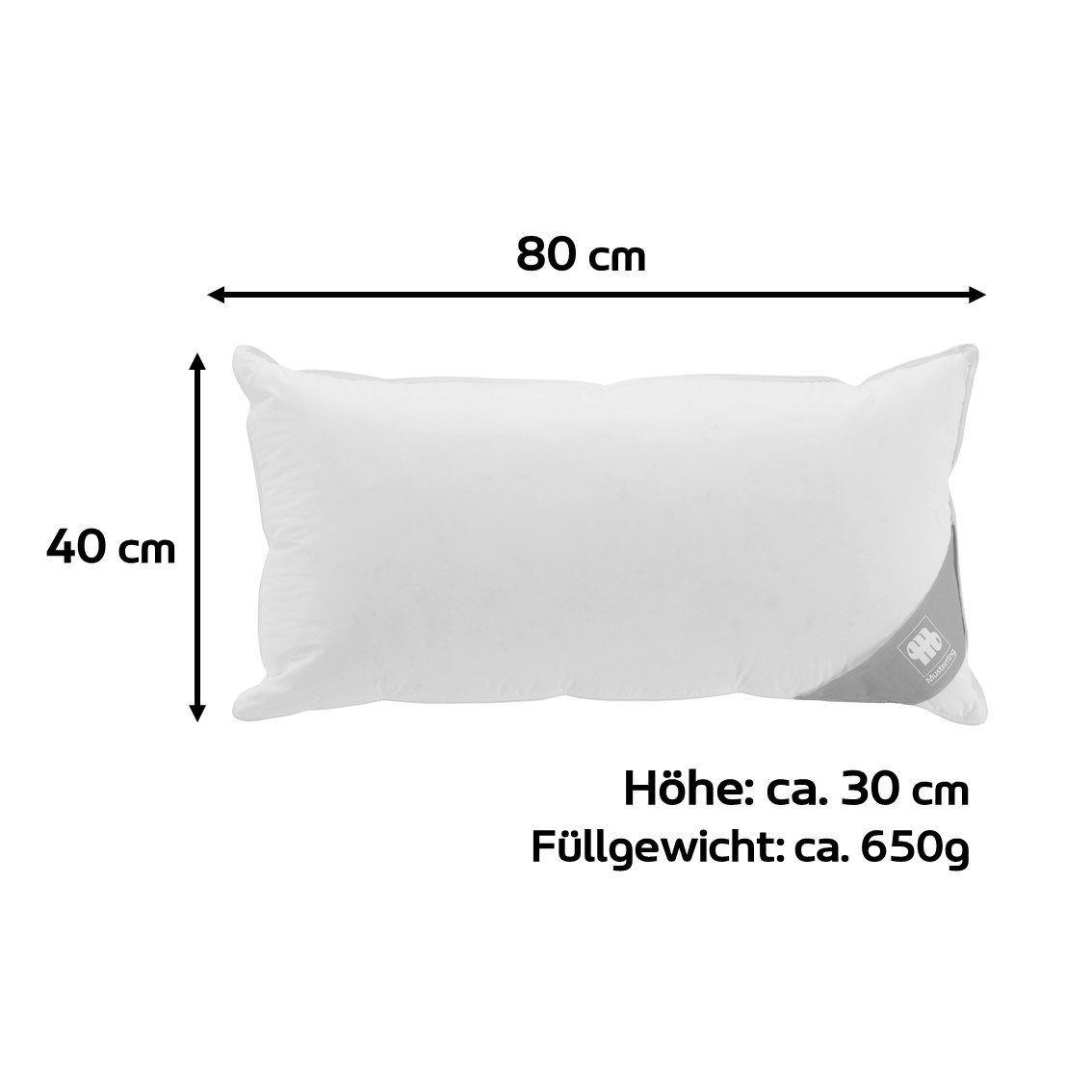 Daunen/Feder, Baumwollbezug, Made Kopfkissen mit Musterring, 100% Füllung: 3-Kammer-Kopfkissen in DREAMZ, Germany