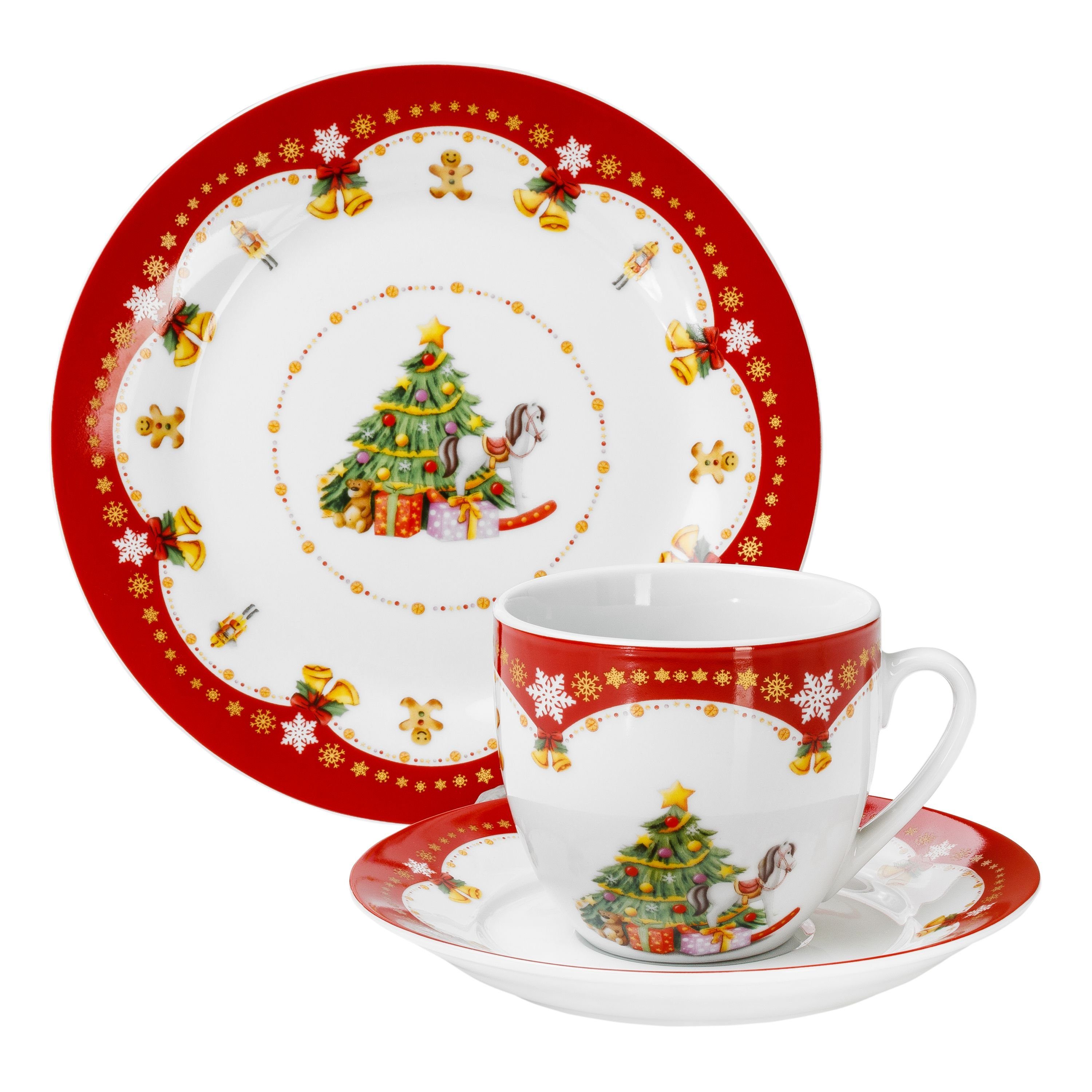 van Well Kaffeeservice »Kaffeeservice Weihnachtszauber 12tlg. für 4