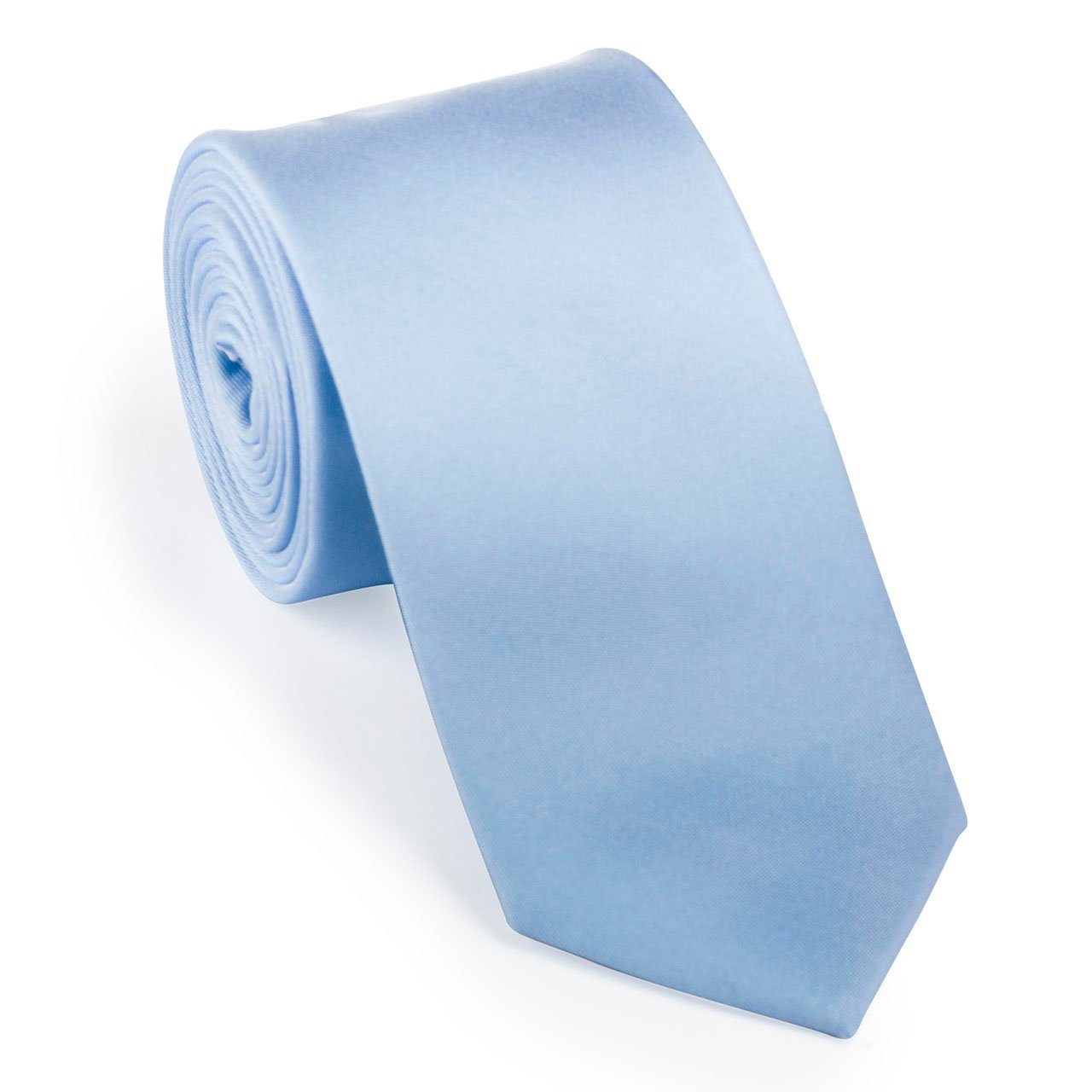 Seide hellblau Krawatte UNA 6cm (11) - Plain Krawatte - -