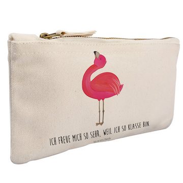Mr. & Mrs. Panda Kosmetiktasche Flamingo stolz - Weiß - Geschenk, Schminktasche klein, Makeup, Stifte (1-tlg)