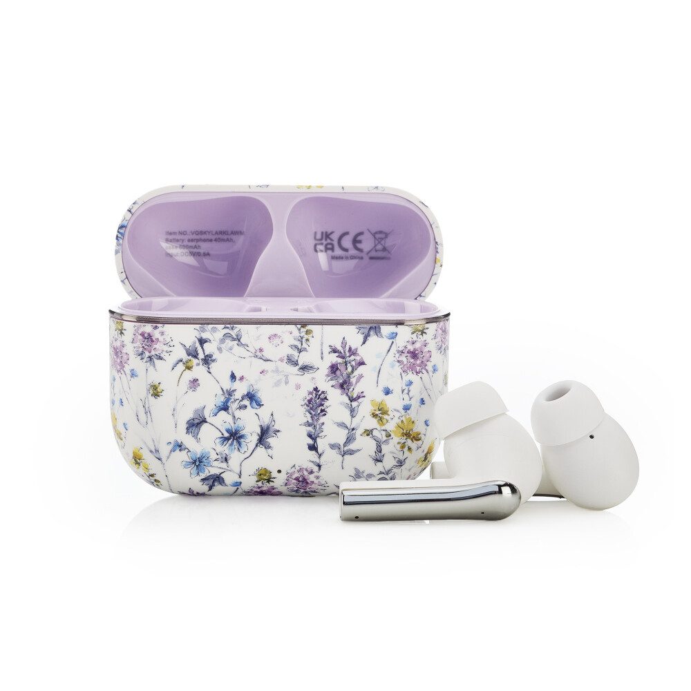 VQ Laura Ashley Kabellose Ohrhörer Bluetooth TWS 5.3 – Wild Meadow Weiß wireless In-Ear-Kopfhörer