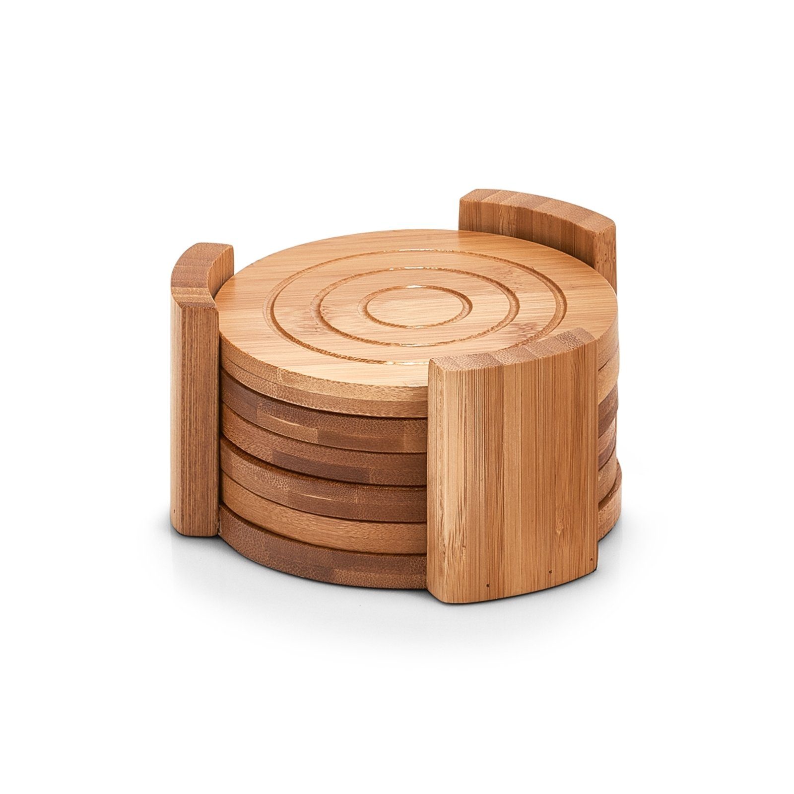 Neuetischkultur Glasuntersetzer Glasuntersetzer-Set 7-teilig Bambus, Zubehör für Flaschen und Gläser, Set, 7-tlg., Glasunterleger
