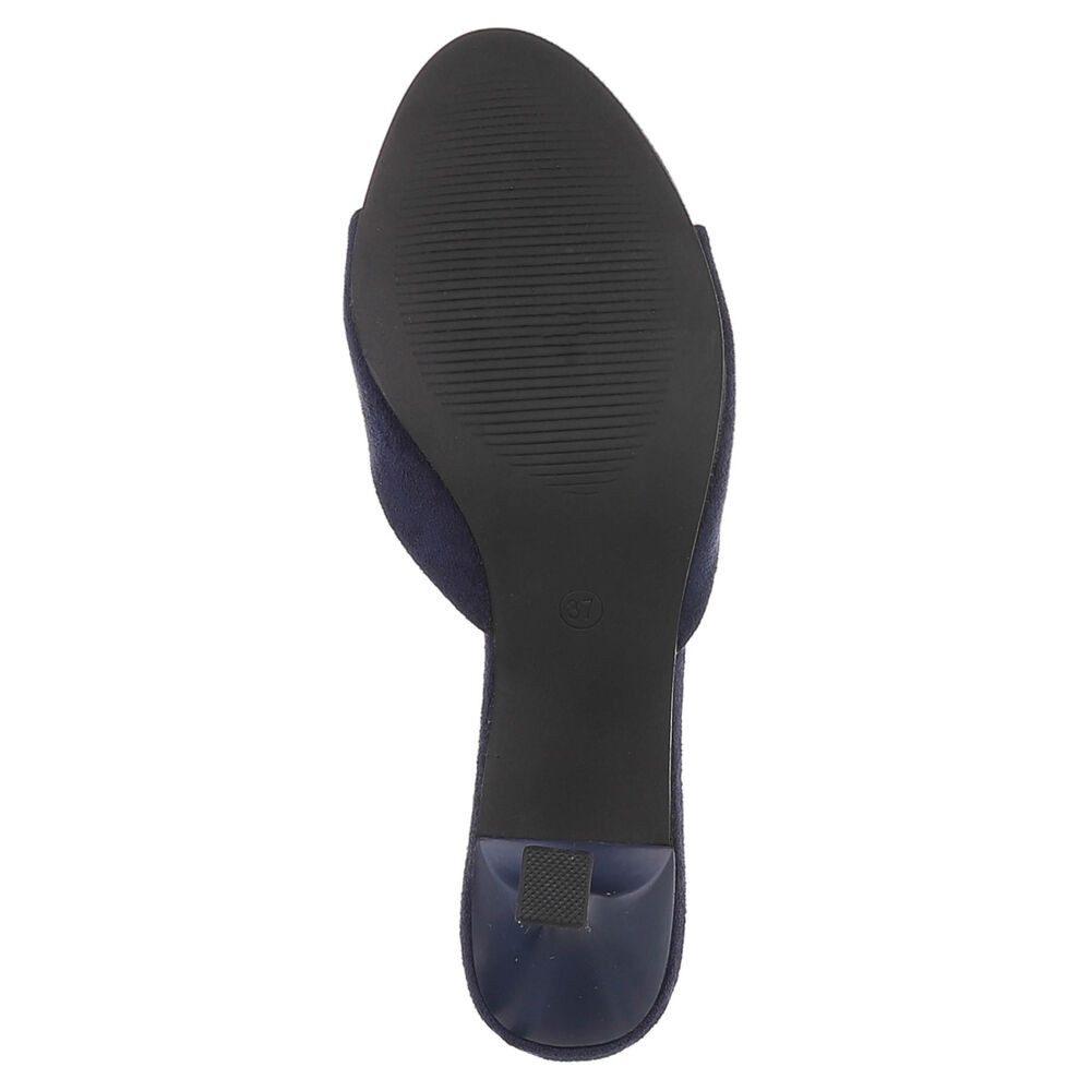 Ital-Design Damen Mules mit Blockabsatz und offener Spitze Pantolette (91742559) Pfennig-/Stilettoabsatz Sandalen & Sandaletten in Dunkelblau