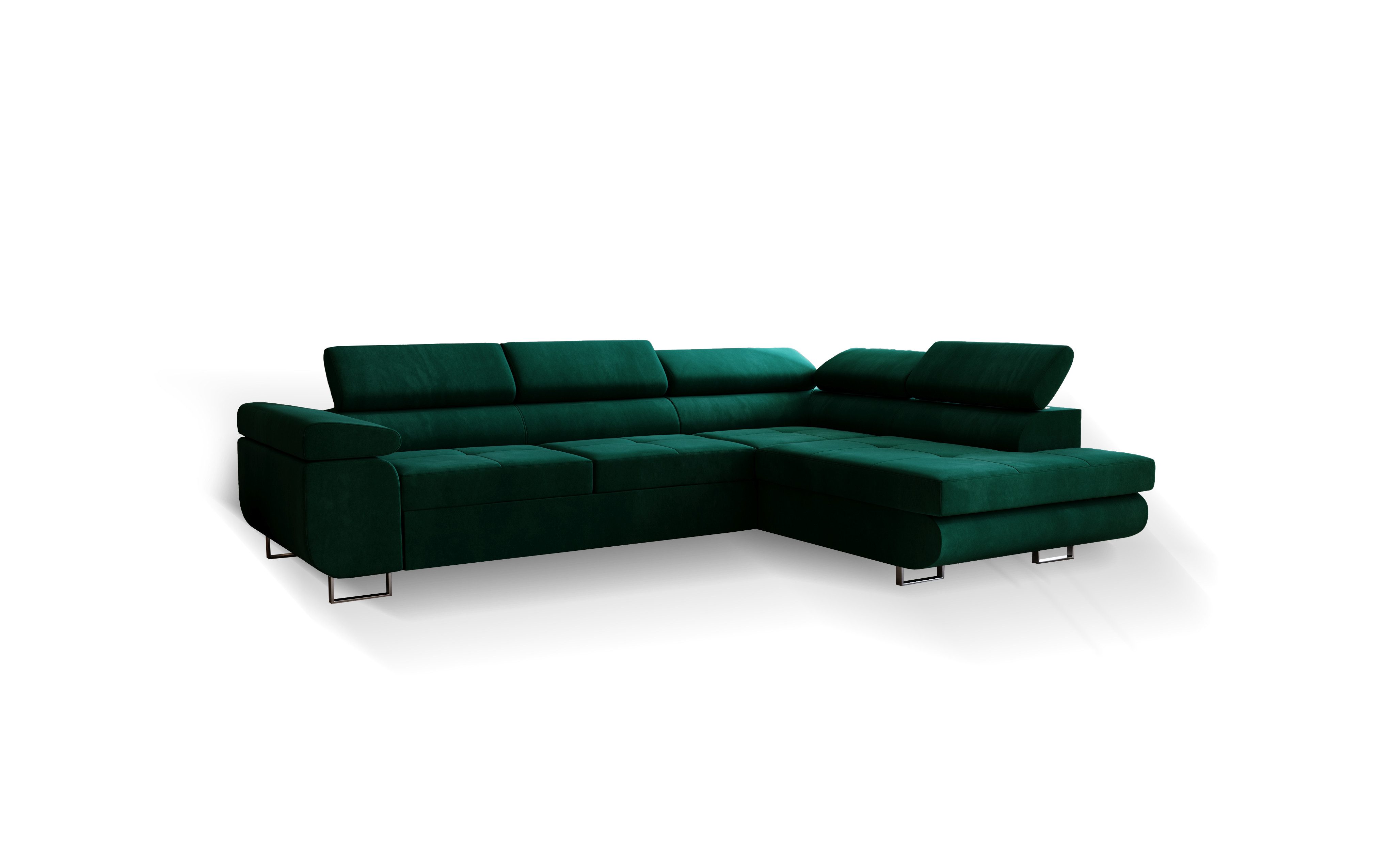 Goldstoff Ecksofa mit Schlaffunktion - Designersofa, Sofa mit Bettfunktion günstig online kaufen