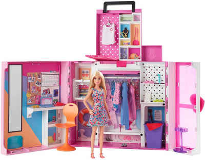 Barbie Puppenkleiderschrank Traum-Kleiderschrank mit Puppe (blond), Zubehör & Kleidung