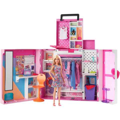 Barbie Puppenkleiderschrank Traum-Kleiderschrank mit Puppe (blond), Zubehör & Kleidung