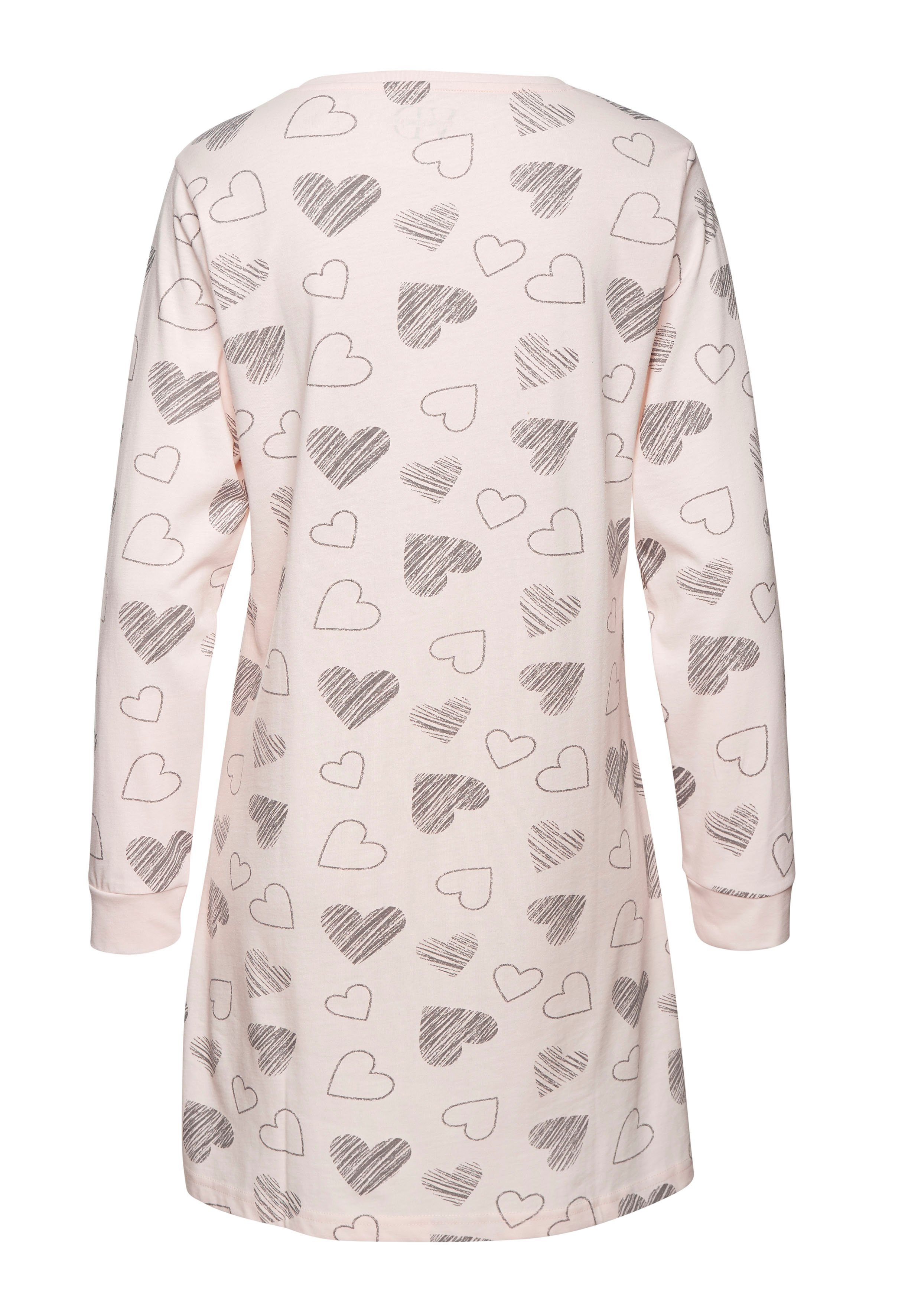 Vivance Dreams Nachthemd (2 Stück) mit süßem Herzprint