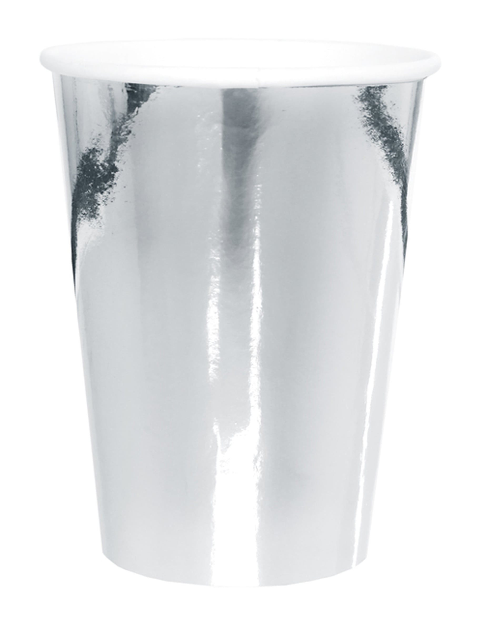 santex Kostüm 10 Pappbecher silbermetallic 250 ml