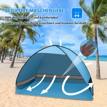Randaco Strandmuschel Strandmuschel Tent Strandzelt Windschutz Schatten UV 50+ Wurfzelt