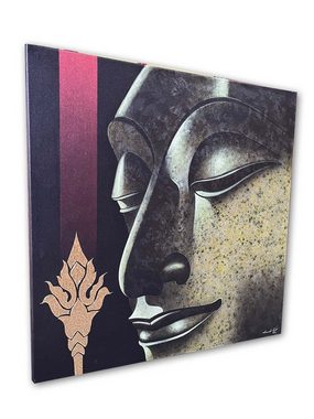 Asien LifeStyle Leinwandbild Buddha Bild Acryl Wandbild auf Leinwand 1x1m