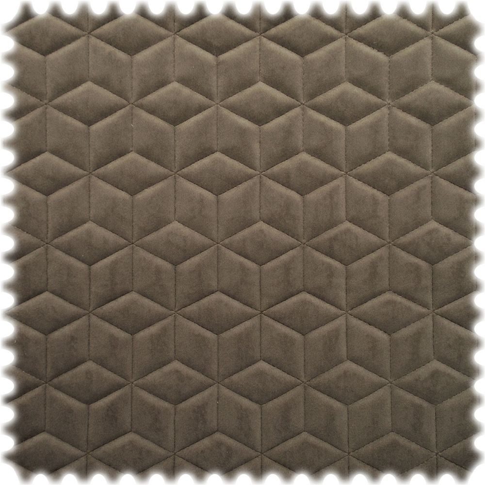 Heiro Stoff Samt Velours Stepp Möbelstoff New York Taupe mit Fleckschutz, Polsterstoff Meterware - Breite:140 cm