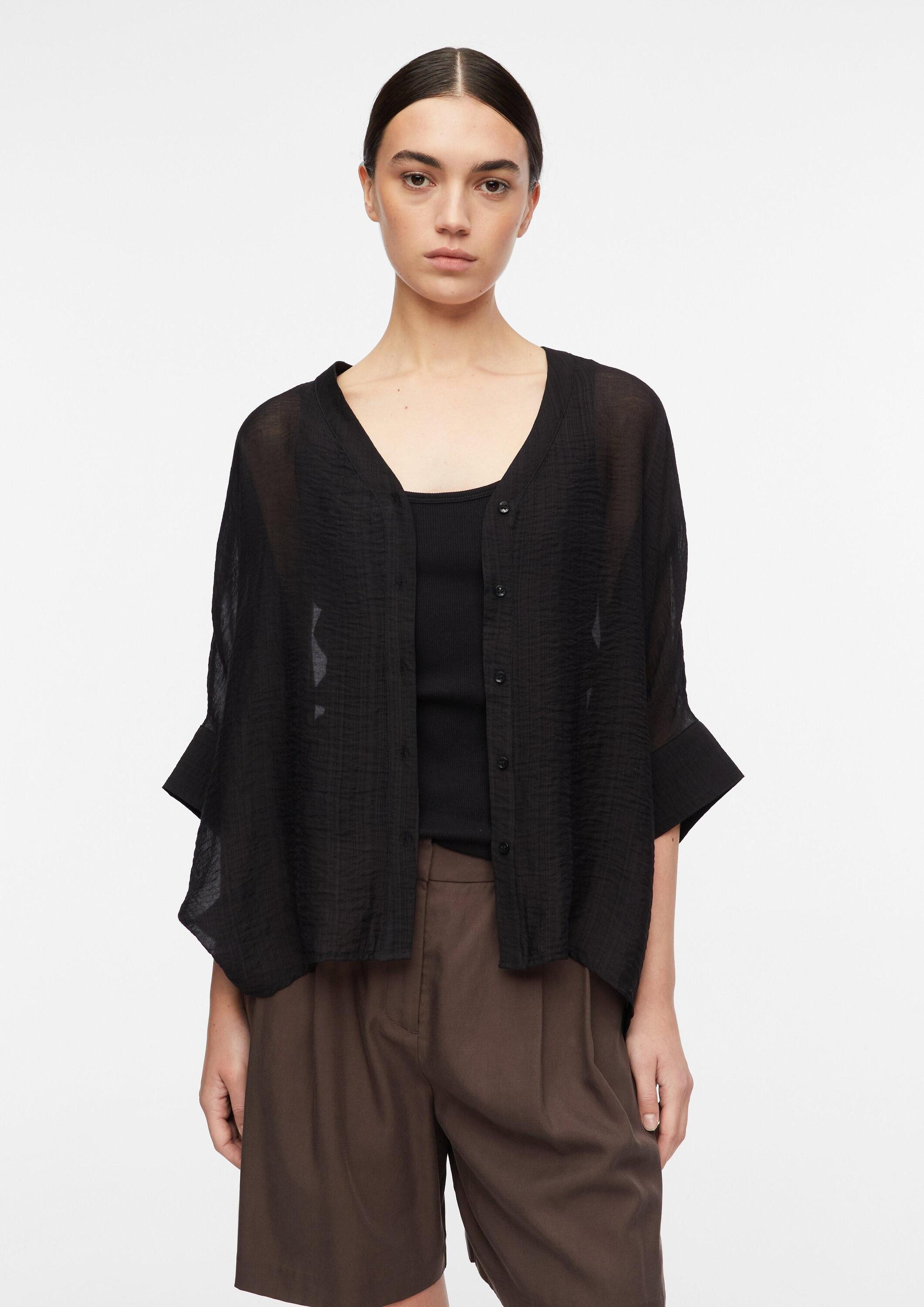 comma Poncho Accessories Oversized Bluse aus Viskosechiffon