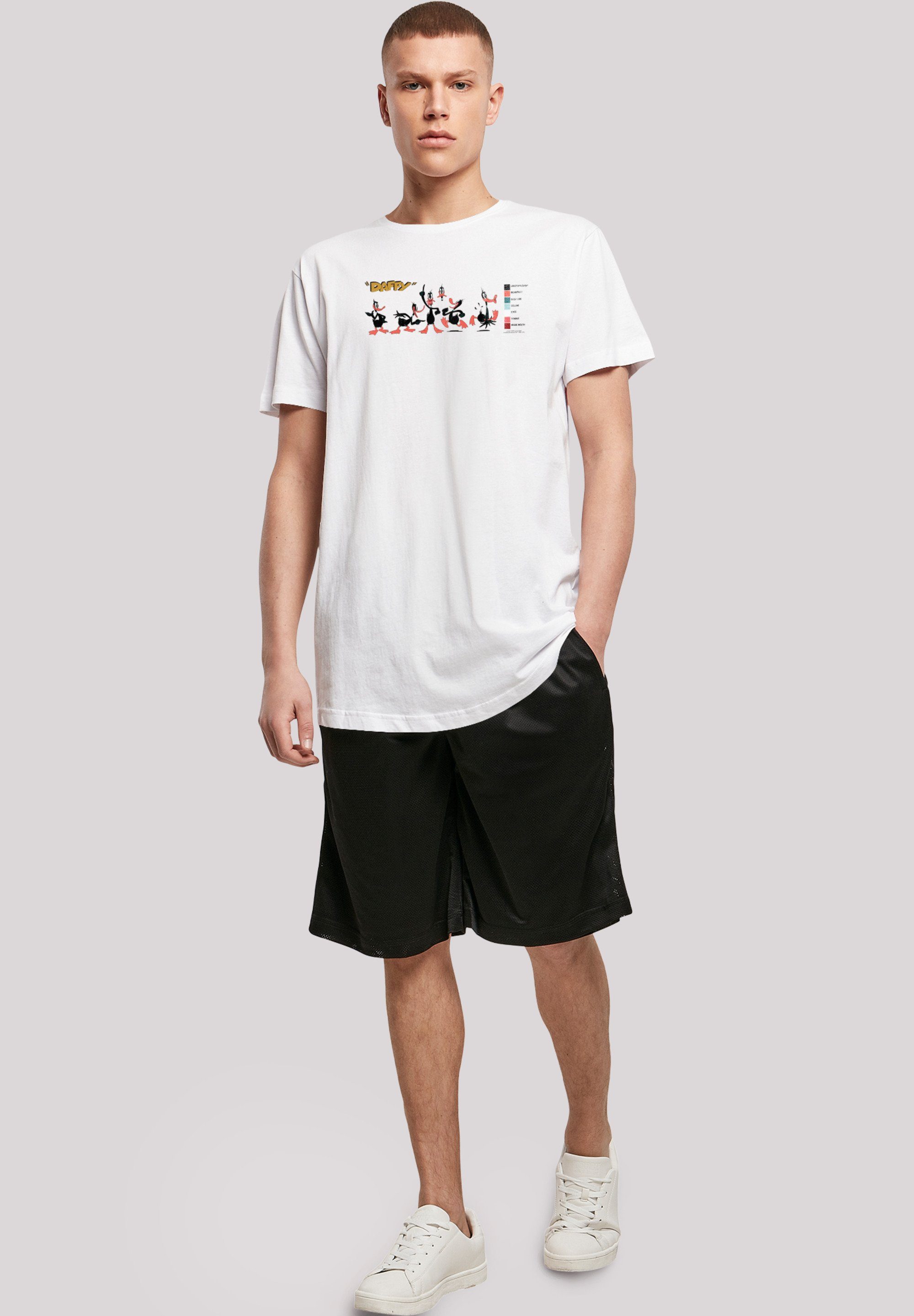 (1-tlg) Looney Herren F4NT4STIC Shaped with Tunes Code Daffy Colour Tee Long Kurzarmshirt Duck