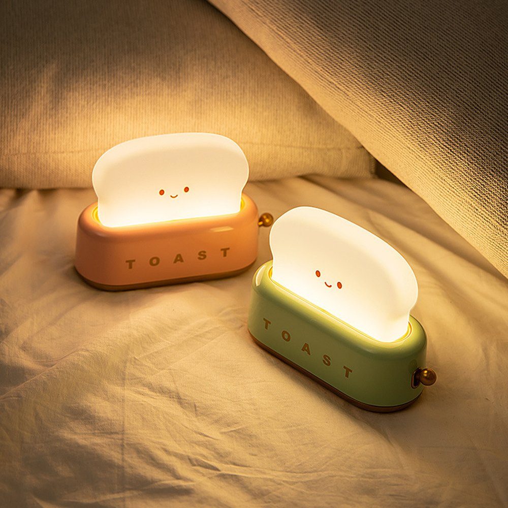 LED fest Tischlampe Toaster integriert mit Haiaveng Nachtlicht, kreatives Schreibtischlampe Rosa LED Zeitschaltuhr, kleine