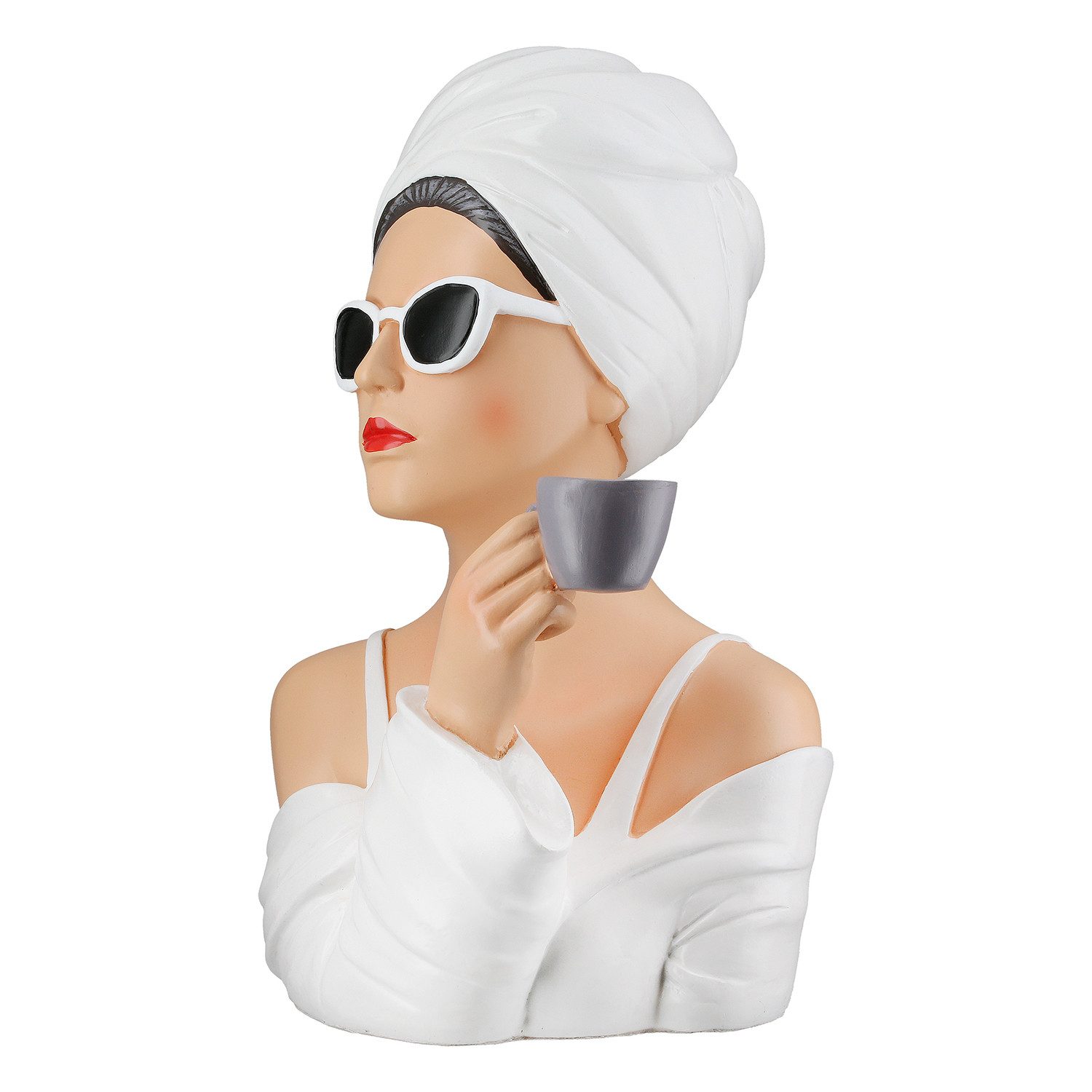 GILDE Dekofigur LADY AUDREY Figur - weiß - Kunstharz - Höhe 28cm x Breite 19cm (1x Figur, Figur - Schmuckfiguren), Dekofiguren - Figuren - Dekoobjekt