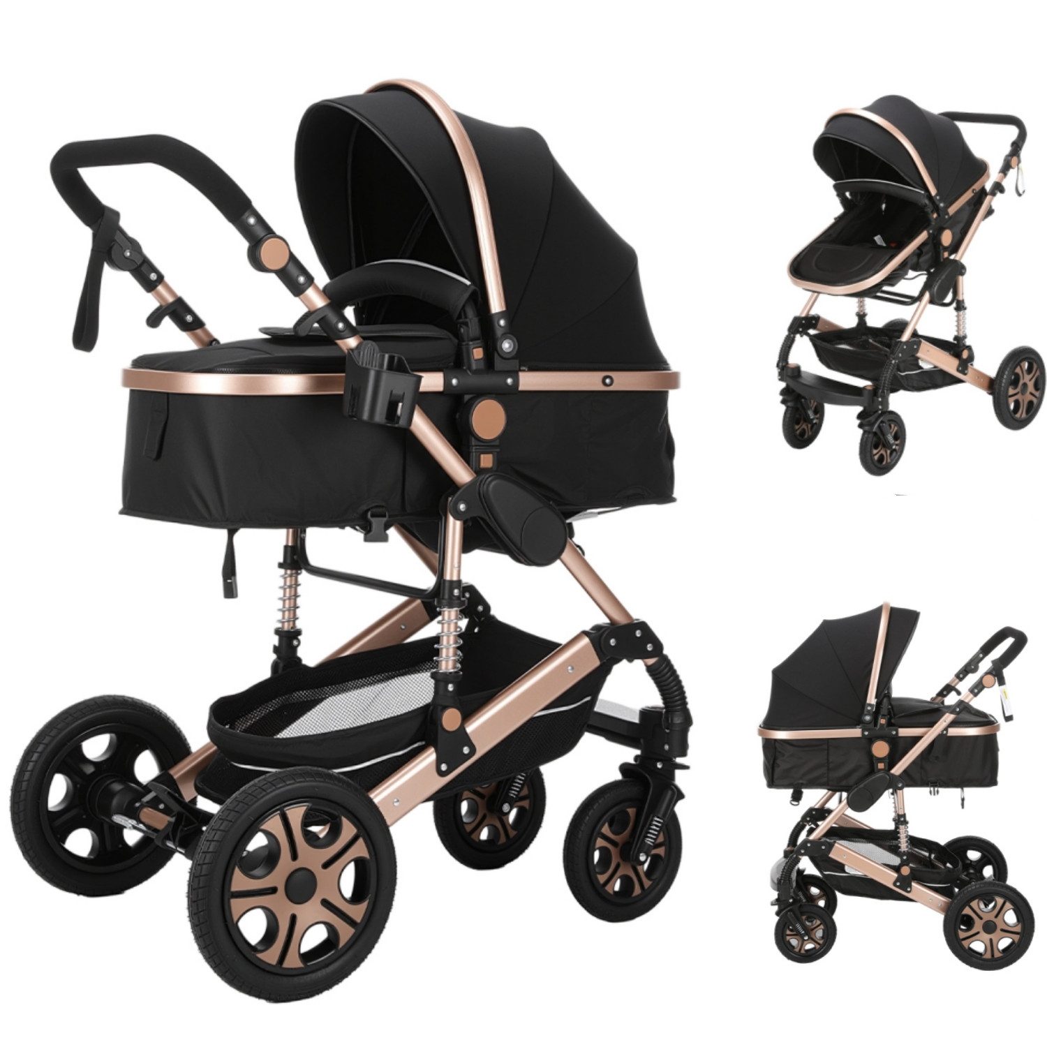 oyajia Kombi-Kinderwagen Babyschale Baby Buggy Babywanne 3in1 Set