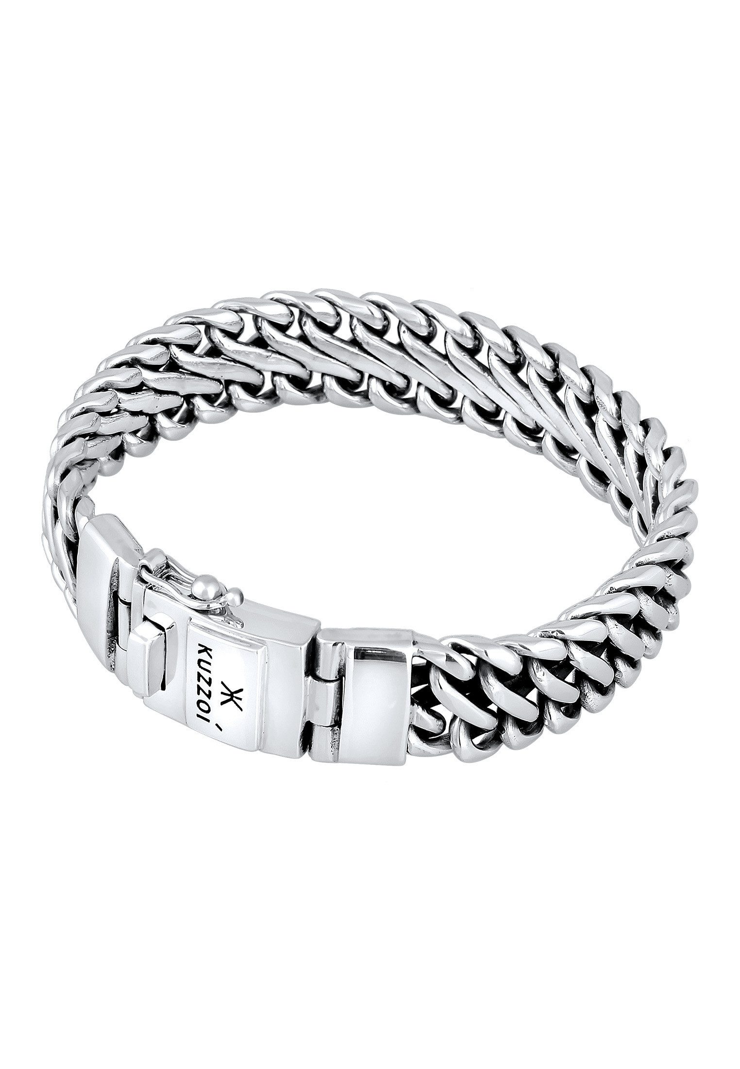 Kuzzoi Zilveren armband voor heren, massief 925 sterling zilver, breedte 20 mm, 335104, 23 cm, Sterling zilver, zonder steen Kuzzoi Zilveren armband voor heren, massief 925 sterling zilver, breedte 20 mm, 335104, 23 cm, Sterling zilver, zonder steen
