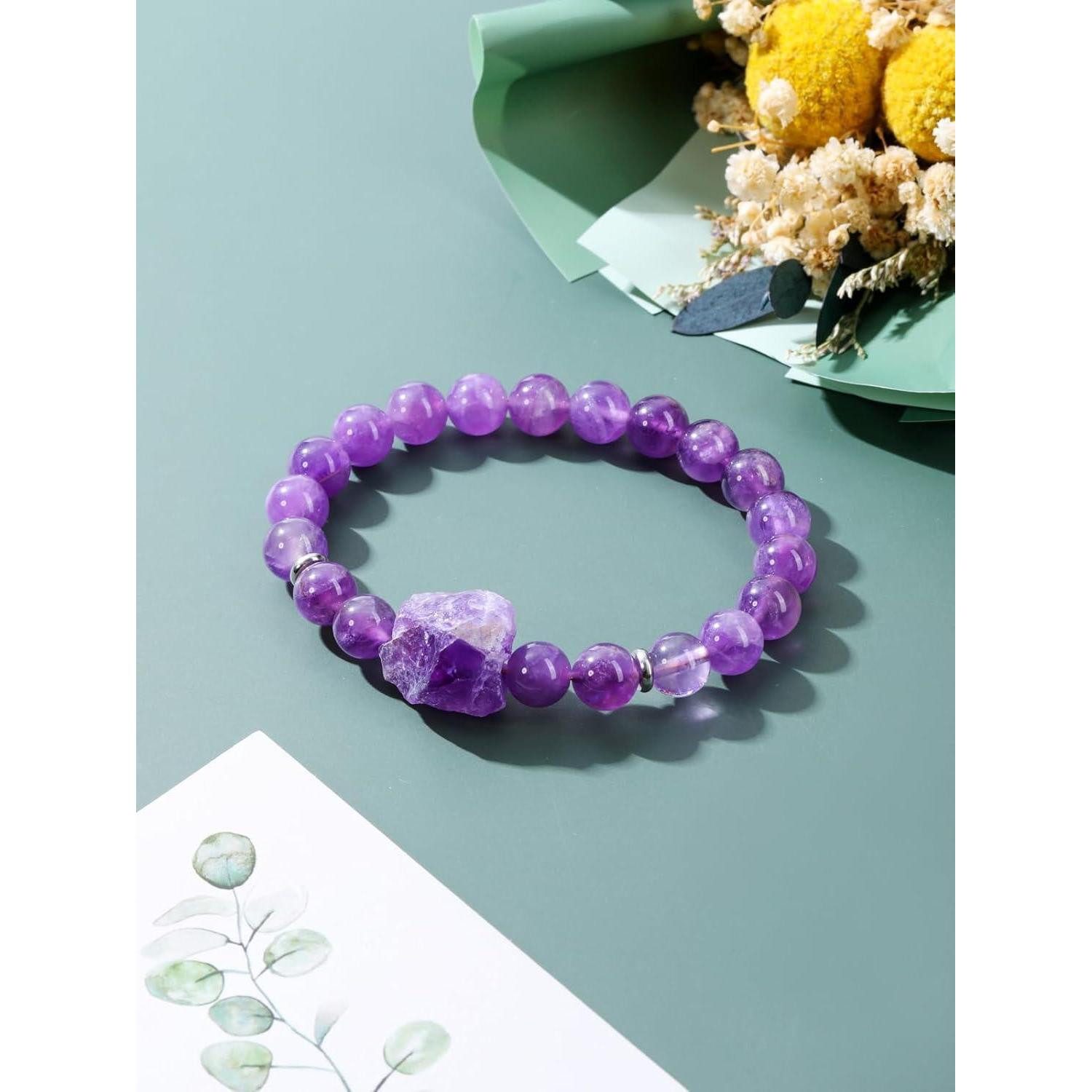 LuxusKollektion Perlenarmband Amethyst Kristall Armband Perlen Heilsteine 8 günstig online kaufen