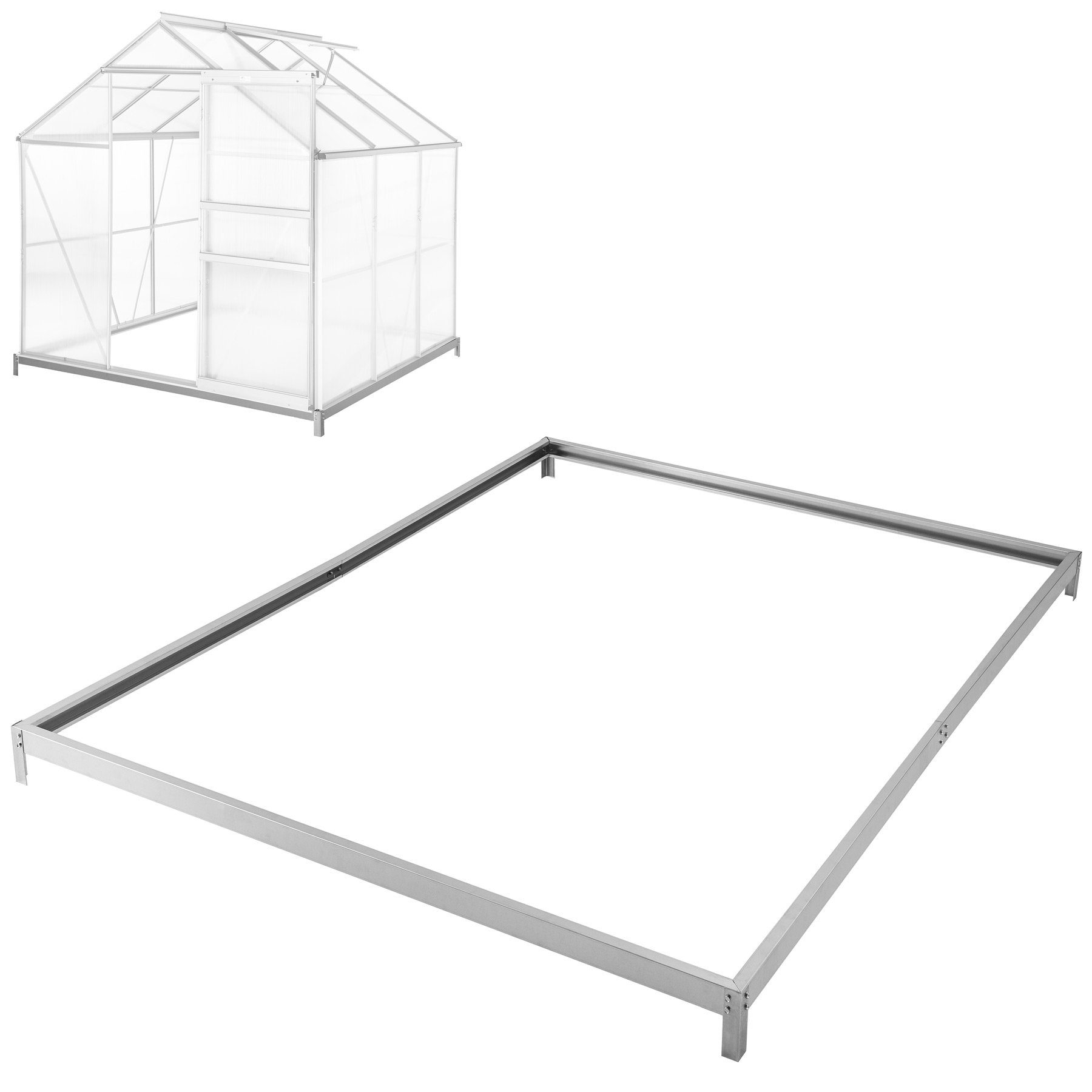 tectake Gewächshaus Fundament für Gewächshaus, 4.0 mm Wandstärke