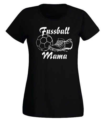 G-graphics T-Shirt Damen T-Shirt - Fussball-Mama mit trendigem Frontprint, Slim-fit, Aufdruck auf der Vorderseite, Spruch/Sprüche/Print/Motiv, für jung & alt