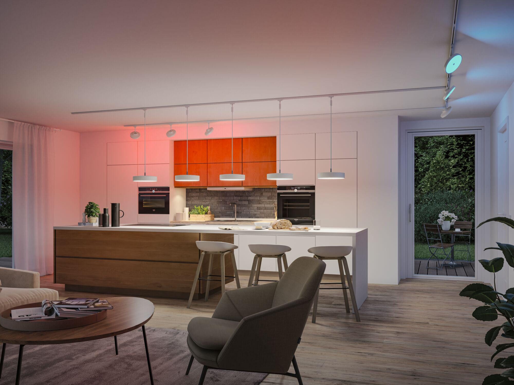 Paulmann Schienensystem-Leuchten Hildor 510lm 10W RGBW+ dimmbar 230V, Dimmer, Farbsteuerung, Farbwechsel, Memoryfunktion, LED fest integriert, Tageslichtweiß, Smart Home