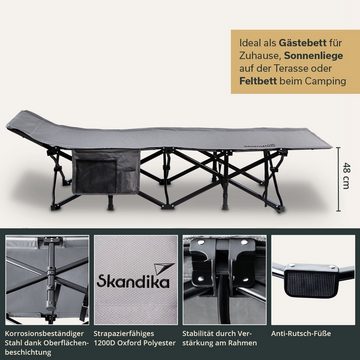 Skandika Campingliege SKANDIKA Campingliege Erola (grau) stabile Konstruktion, bis 150 kg, große Liegefläche, 190 x 68 cm