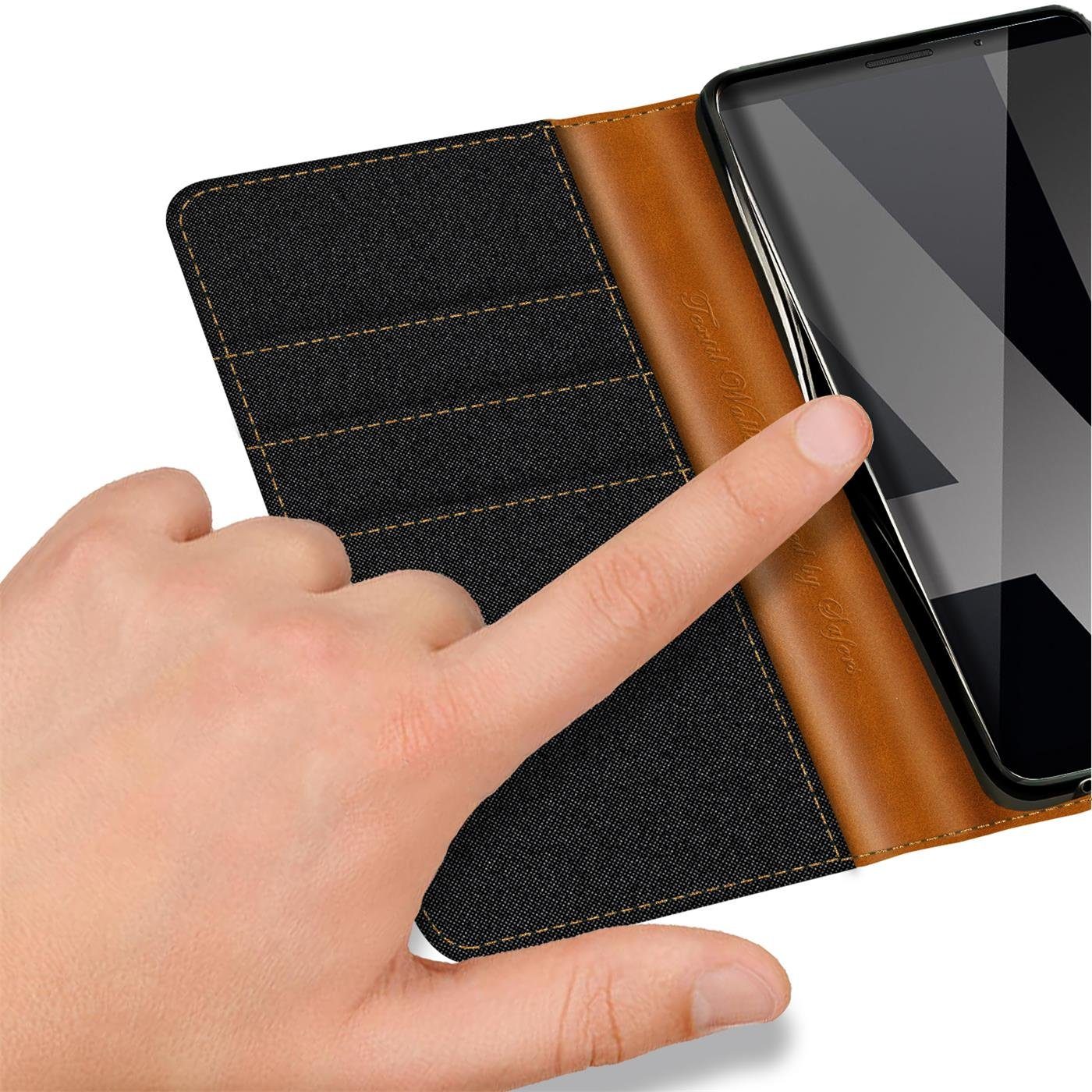 CoolGadget Handyhülle Denim Schutzhülle Flip Case für Huawei Mate 10 Pro 6 Zoll, Book Cover Handy Tasche Hülle für Mate 10 Pro Klapphülle