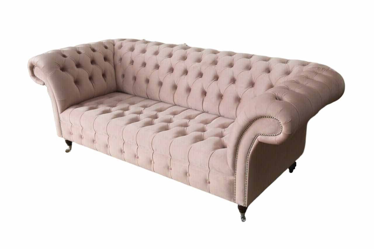 JVmoebel Chesterfield-Sofa, Sofa Couch Design Chesterfield Sofas Wohnzimmer Rosa Klassisch