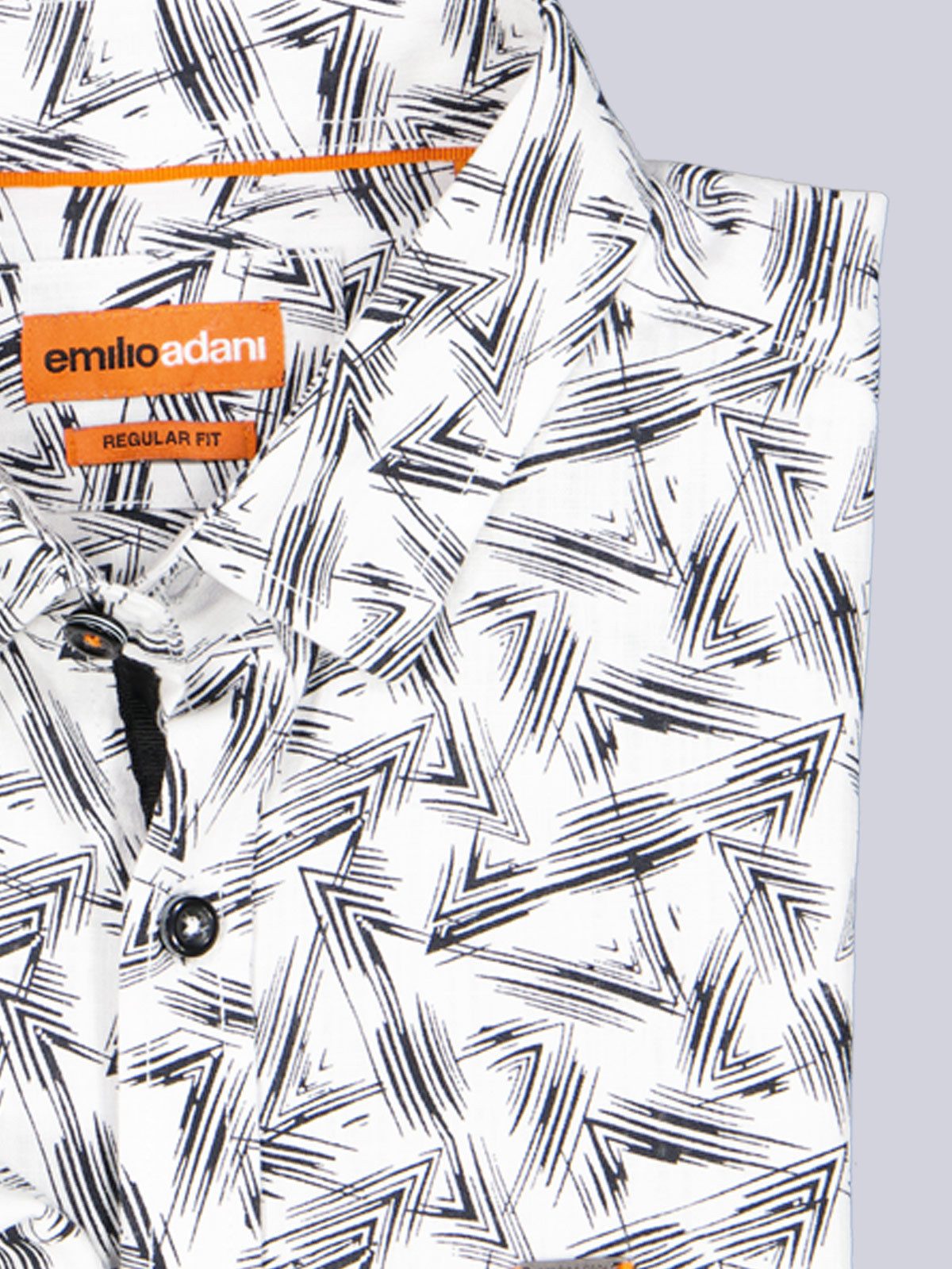 emilio adani Langarmhemd emilio adani Herren Langarm-Hemd gemustert, Schwarz