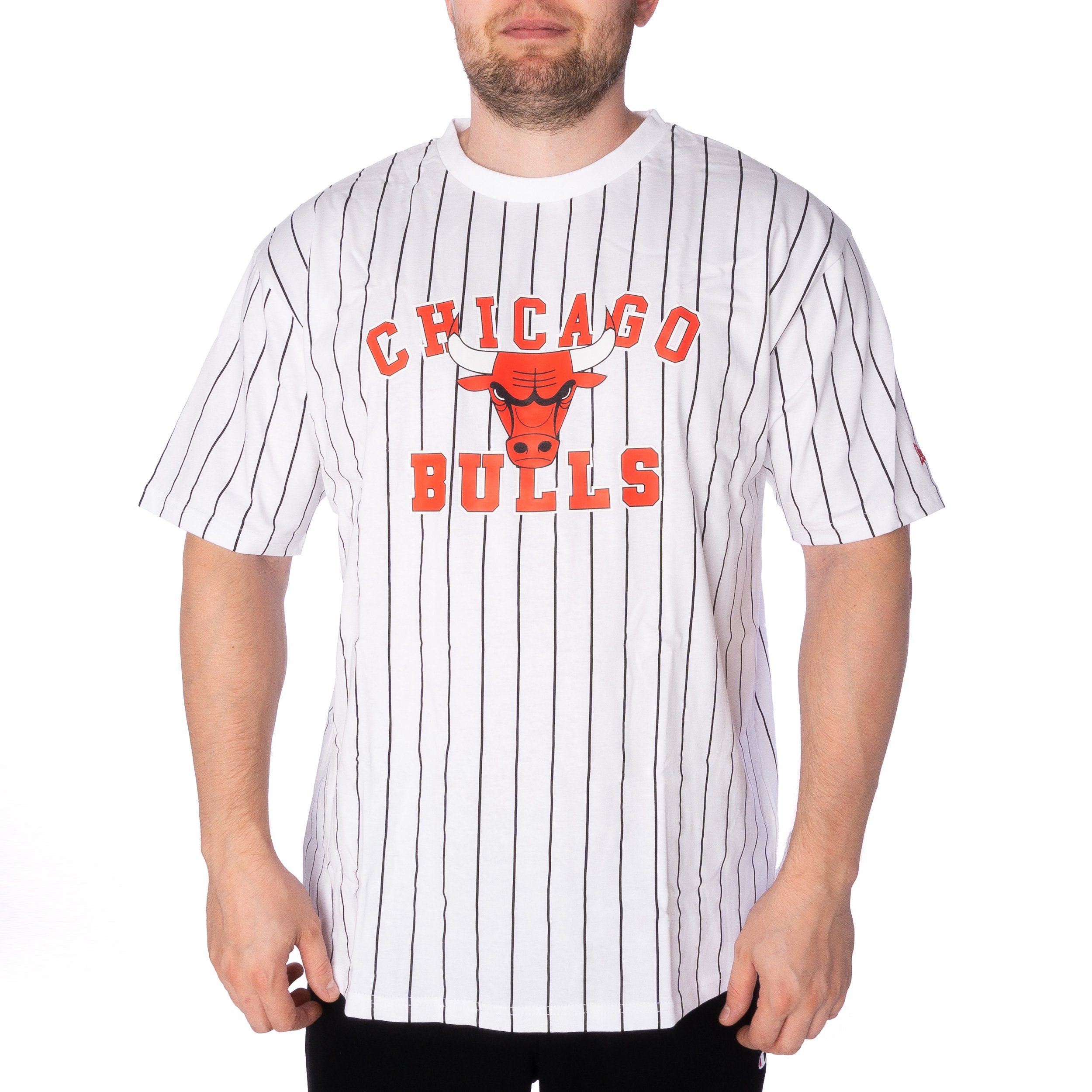 New Era T-Shirt T-Shirt SMU New Era Chicago Bulls (1-tlg) Gestreift Design