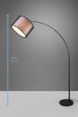 lightling Bogenlampe Barto, ohne Leuchtmittel, moderne Bogenlampe mit Schirm aus Stoff