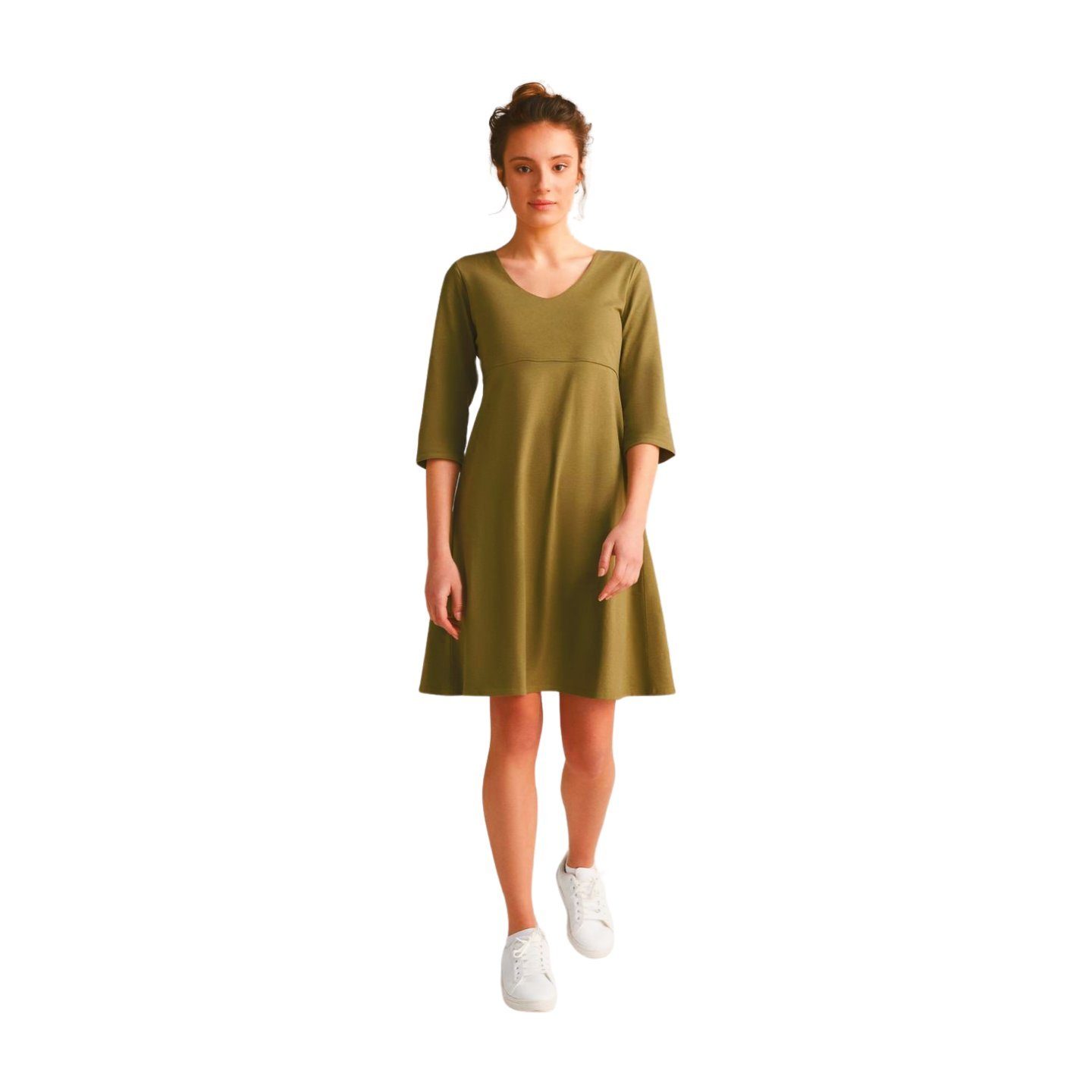 Leela COTTON Arm Strandkleid Kleid 3/4 V-Neck