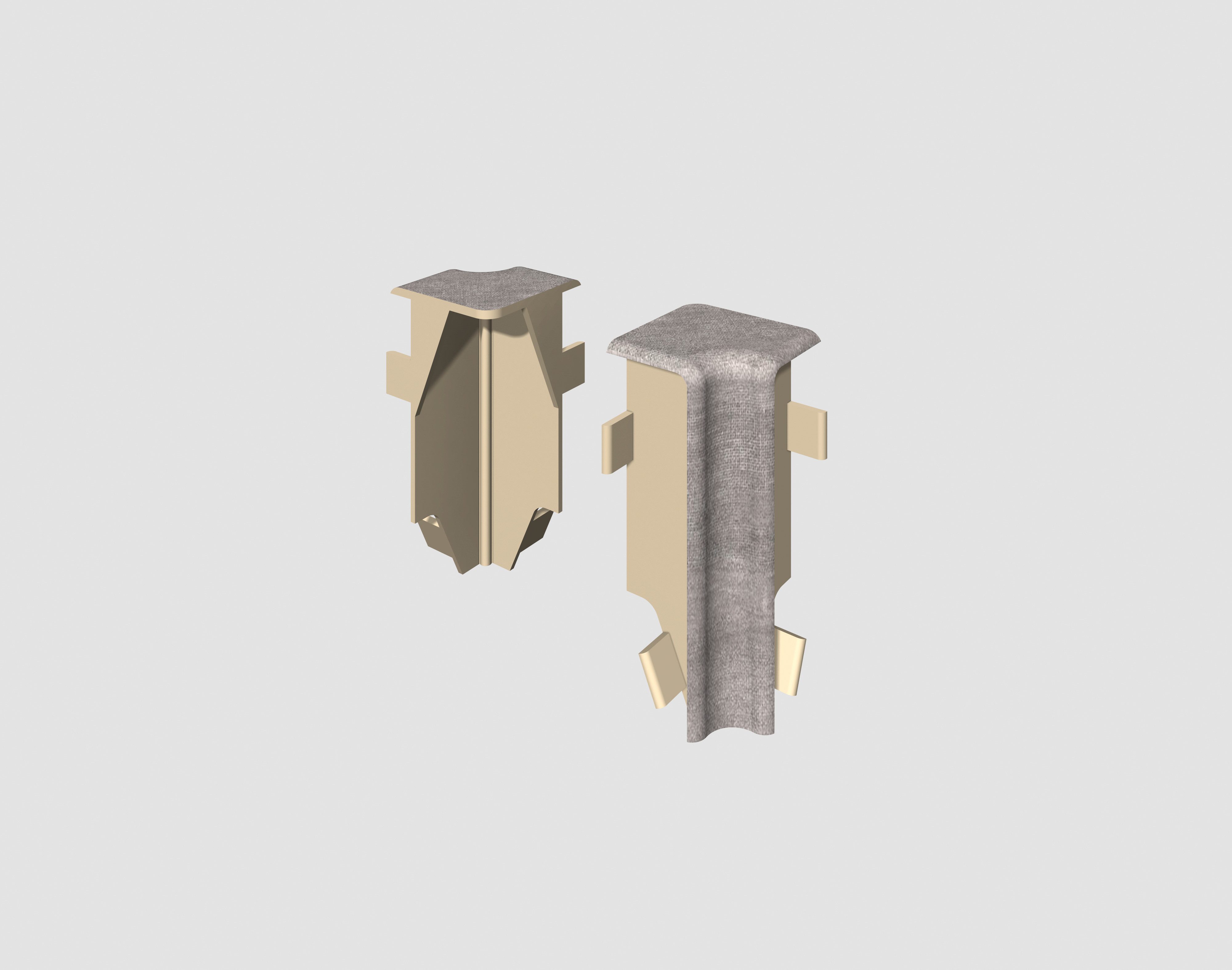 EGGER Sockelleisten-Innenecke Stein grau, L: 1.6 cm, H: 5.9 cm, 2-St., neues kubisches Profil, 2 Stück