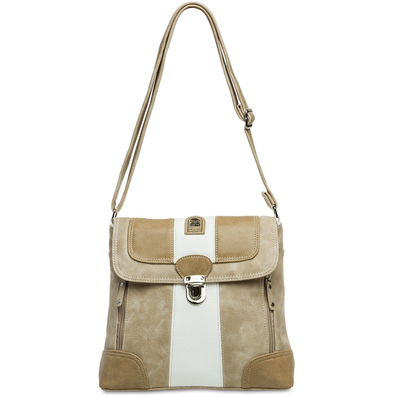 weiß Umhängetasche Rucksack Caspar Tasche Umhängetasche Modelle - diverse beige Damen Handtasche Umhängetasche #3851 TS1028