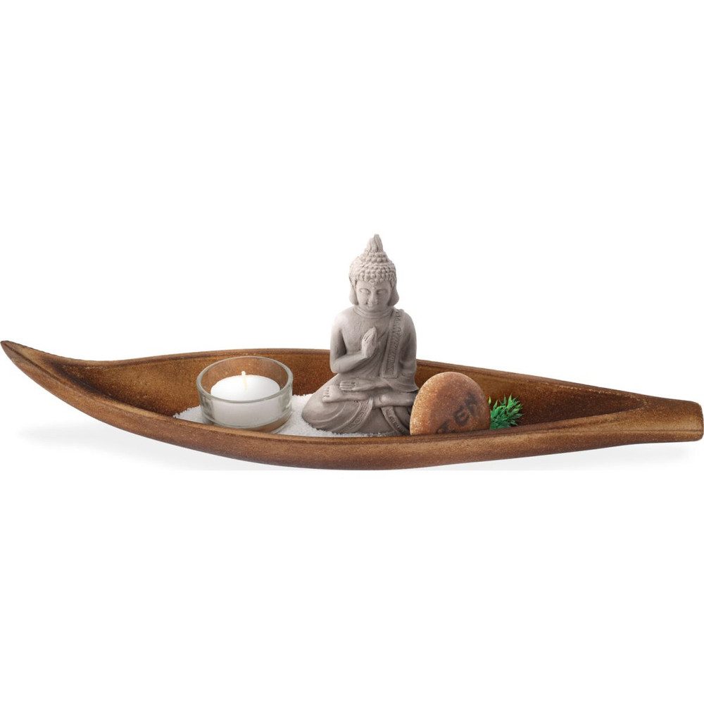 Koopmann Dekofigur Buddha Аксессуары для домаsset - aus Kunststoff - ca. 37,5 x 9,5 x 12 cm