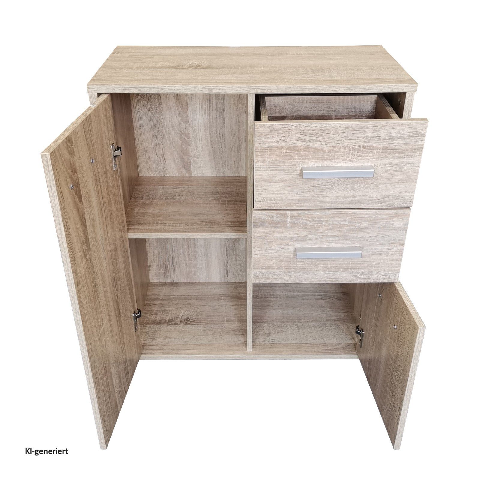 HTI-Living Sideboard Kommode mit 2 Schubladen Nina Sonoma (Stück, 1 St., 1 Kommode), Anrichte Sideboard Schrank – Bild 3 von 3