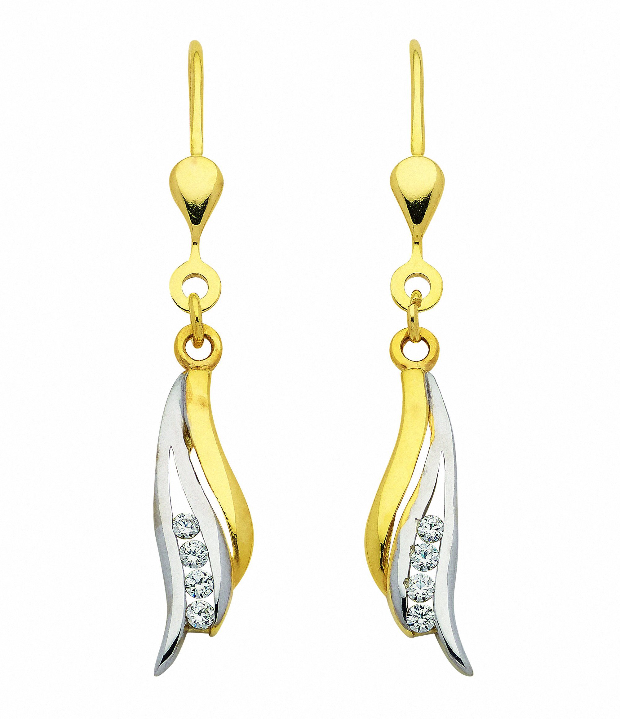 Adelia´s Paar Ohrhänger Damen Goldschmuck, 333 Gold Goldschmuck für Damen