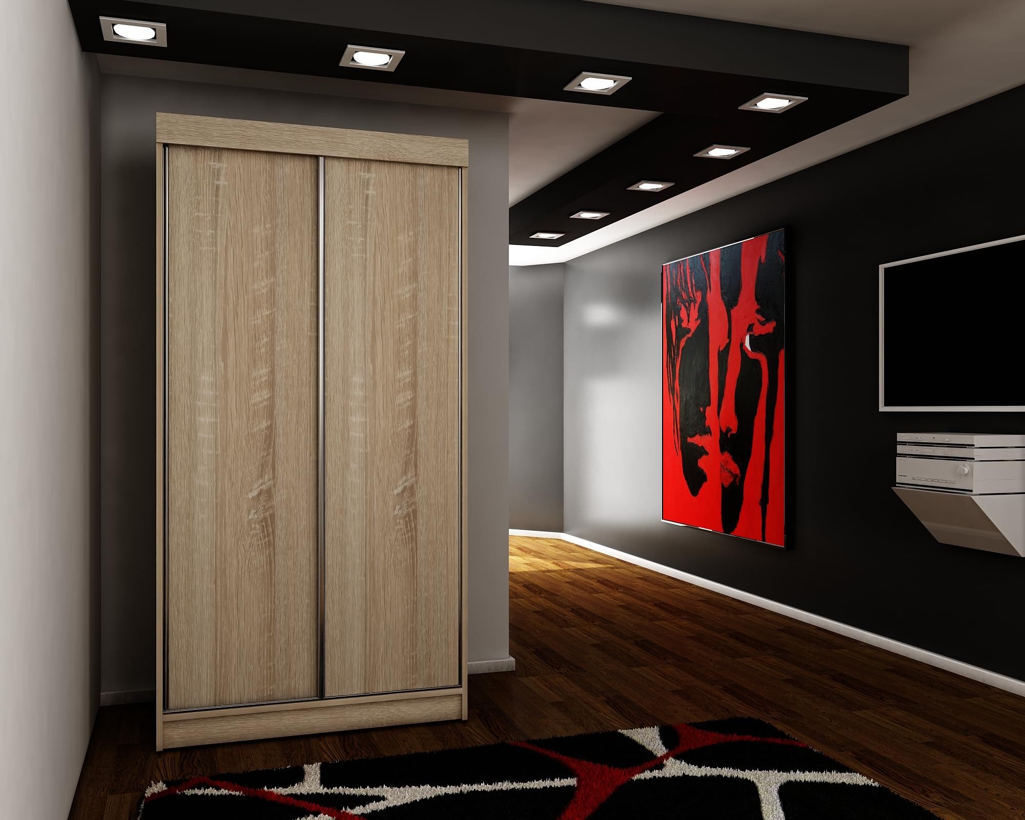 KIER FURNITURE Schwebetürenschrank Schrank Schlafzimmer TOP B-25, Kleidersc günstig online kaufen