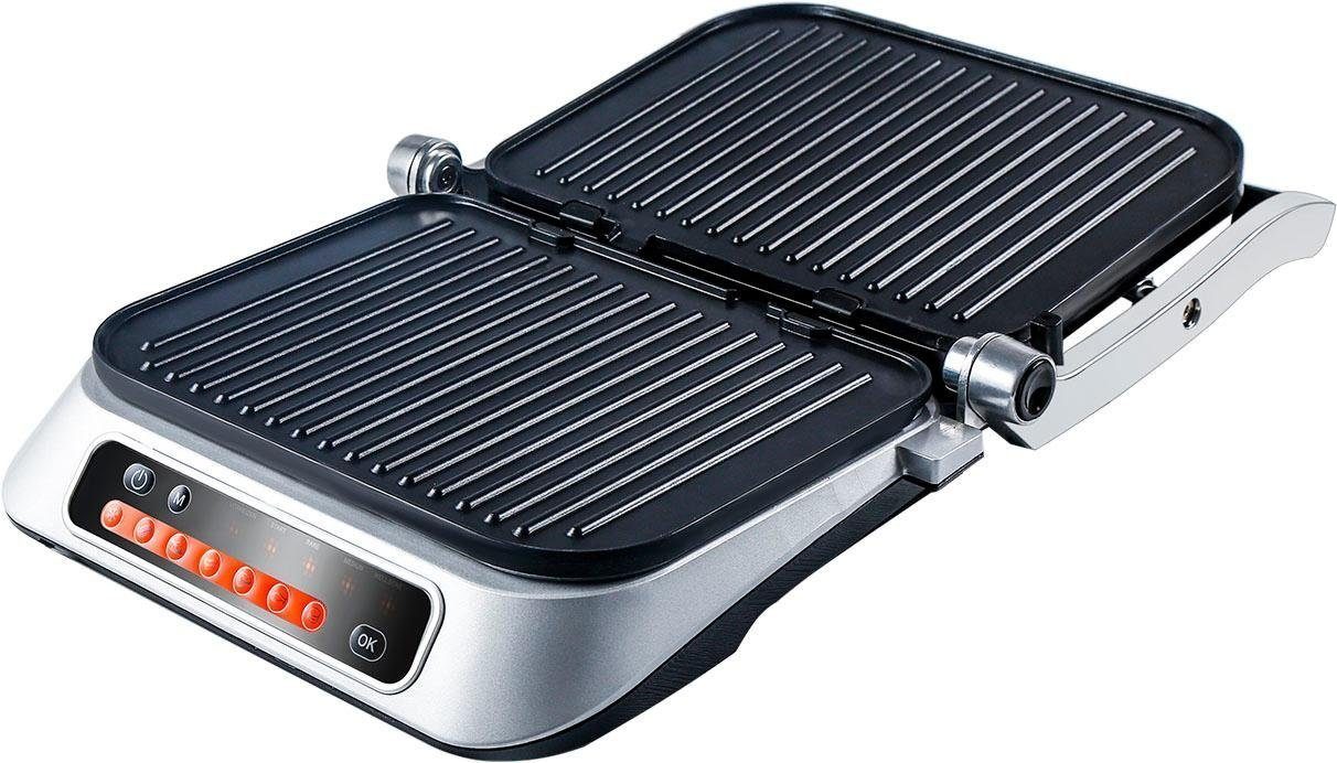Hanseatic Kontaktgrill 83347967, 2100 W, 7 Grillprogramme, Lichtindikator, autom. Anpassung der Grilltemperatur