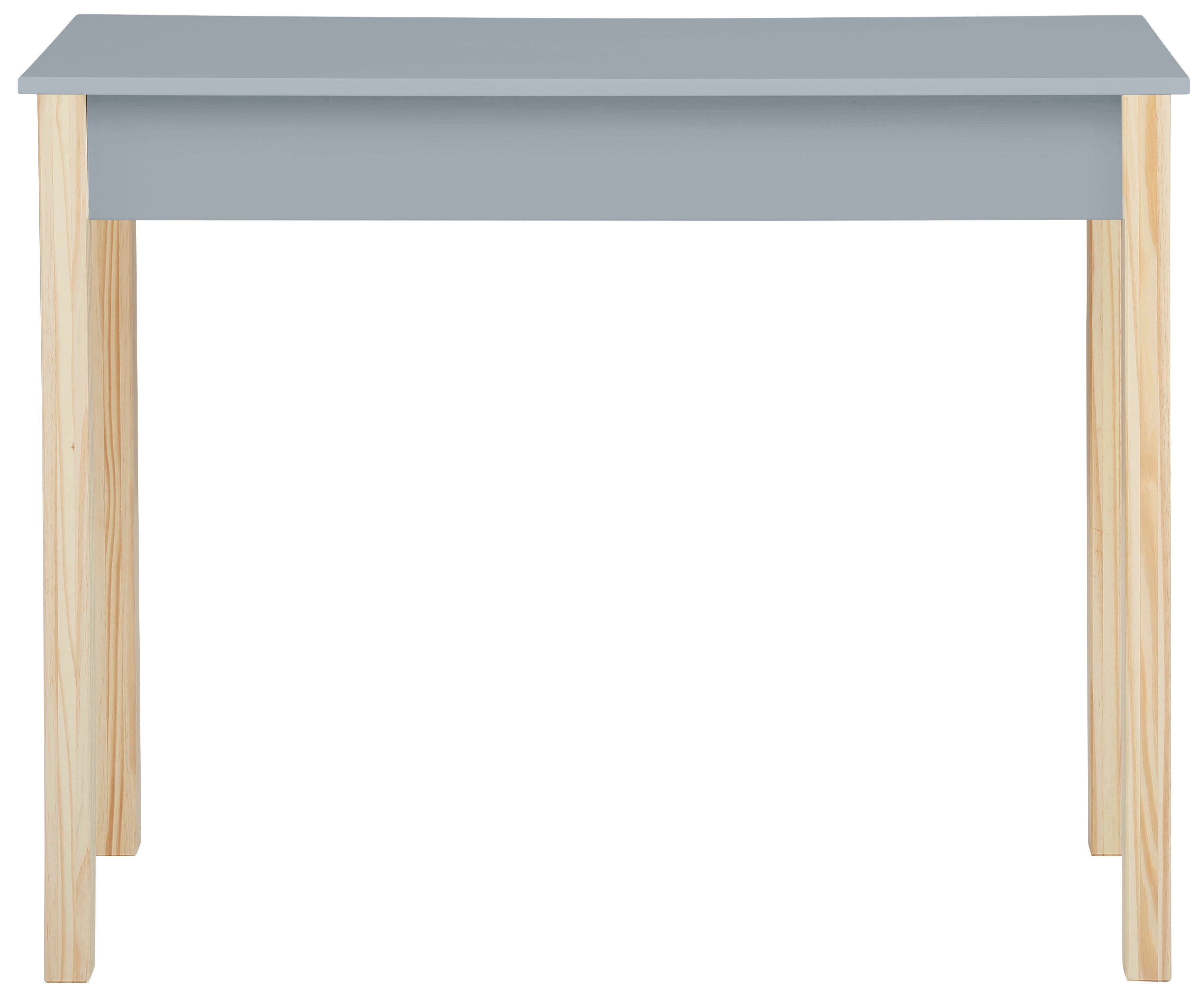 grau Kiefern cm 80 2 Meentje (1-St), Lüttenhütt Schreibtisch, Höhe | massiv, grau/natur Schubladen, Kinderschreibtisch
