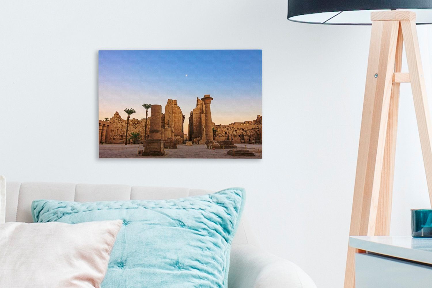 (1 im Wanddeko, Sonnenuntergang Leinwandbild Aufhängefertig, cm Schöner 30x20 St), Leinwandbilder, Luxor, OneMillionCanvasses® Wandbild