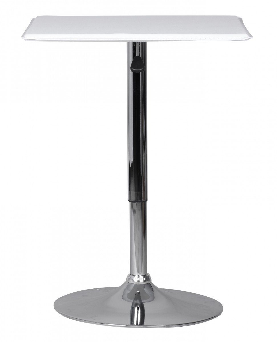 Chrom Kunstleder quadratisch), modern (Weiß Bartisch höhenverstellbar Bartisch FINEBUY SuVa1034_1 Bistrotisch Partytisch