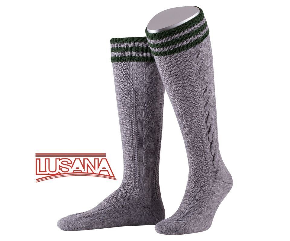 Lusana Trachten Kniestrümpfe Farbe grau Größe: 46-47 günstig online kaufen