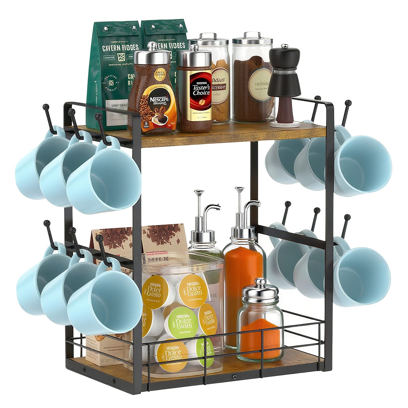 BlingBin Küchenregal Küchentisch-Organizer, 2 Etagen Tassenhalter Stand für günstig online kaufen