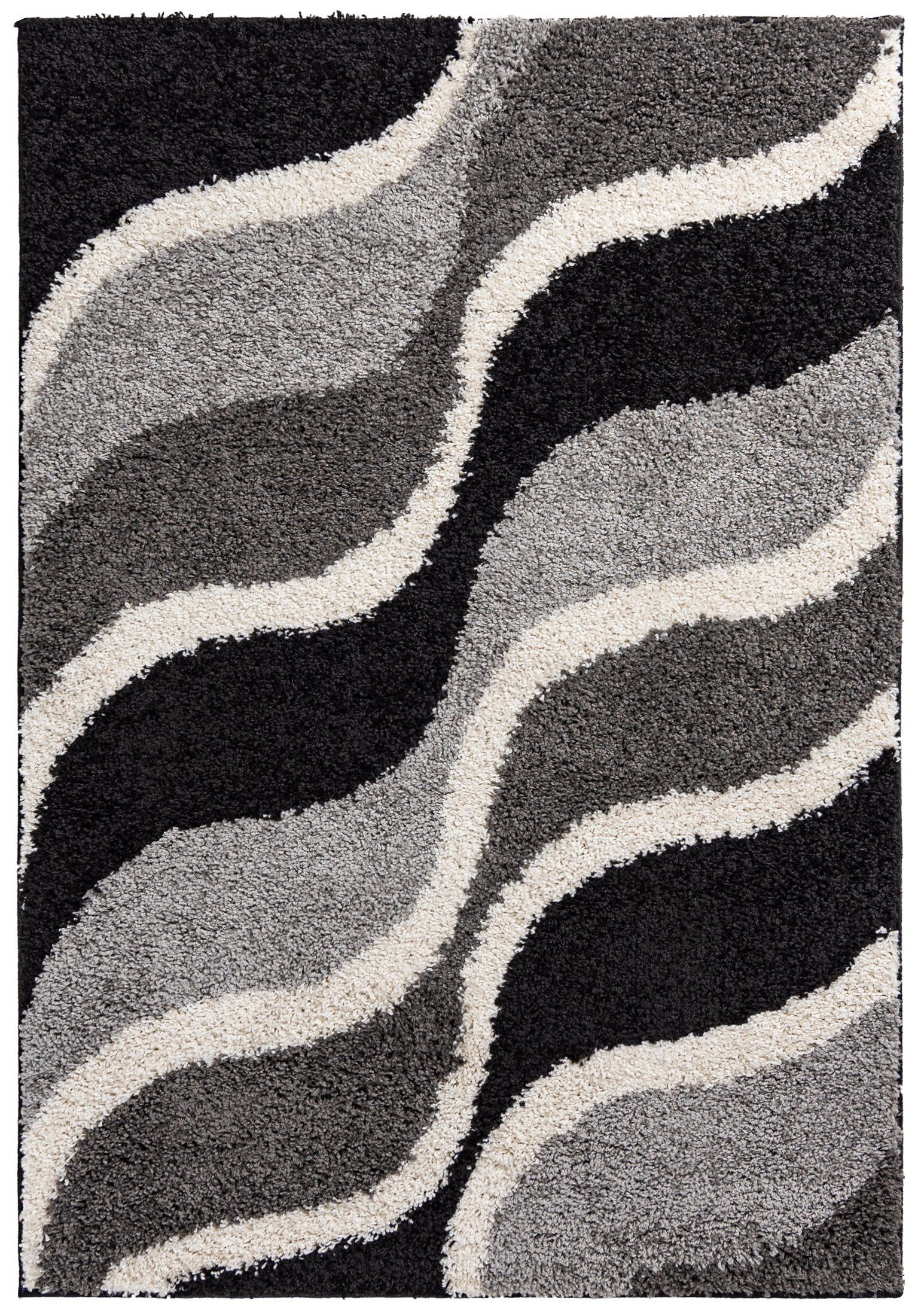 Mazovia Hochflor-Teppich Hochflor Shaggy Teppich für Wohnzimmer - Höhe 30 mm Grau, 60 x 100 cm, Pflegeleicht, Geometrische, Langflor, Rechteckig, Weich