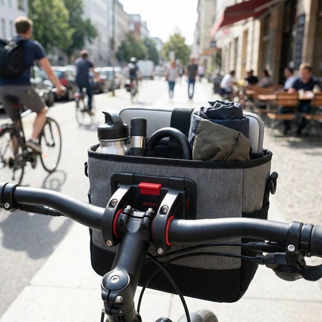 KlickFix Fahrradtasche Rixen Kaul - KLICKfix Lenker-Adapter universal schwarz-rot für Lenker