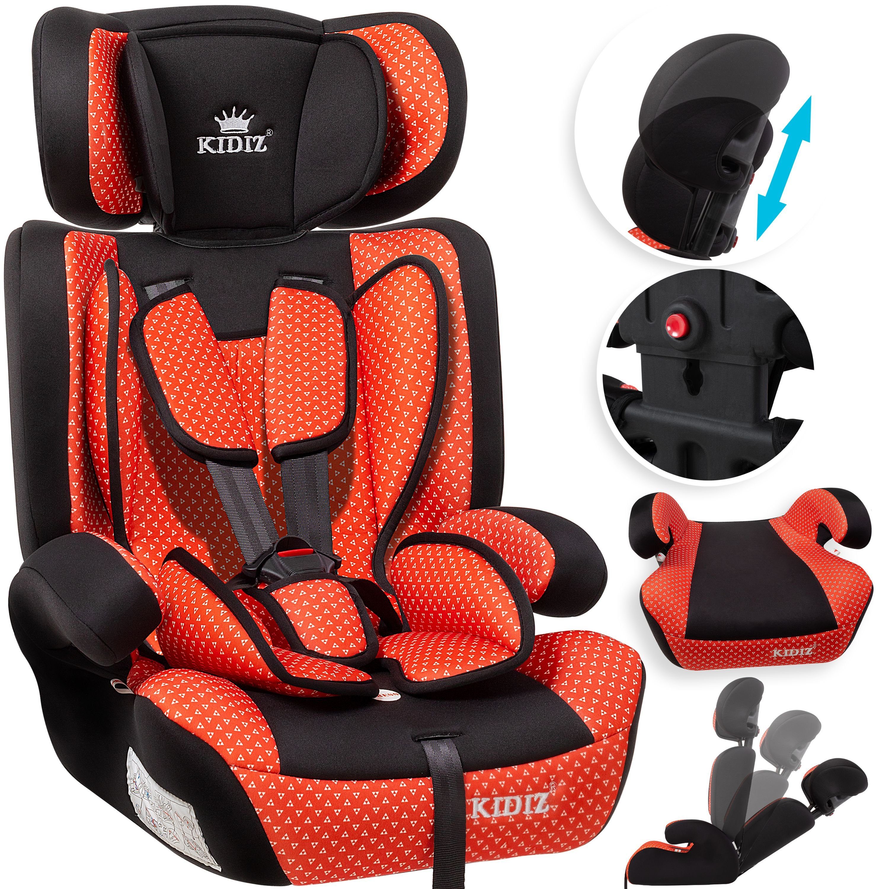 Autokindersitz Autositz Kinderautositz mit Extrapolster ECE Kids 9-36 kg 1+2+3 