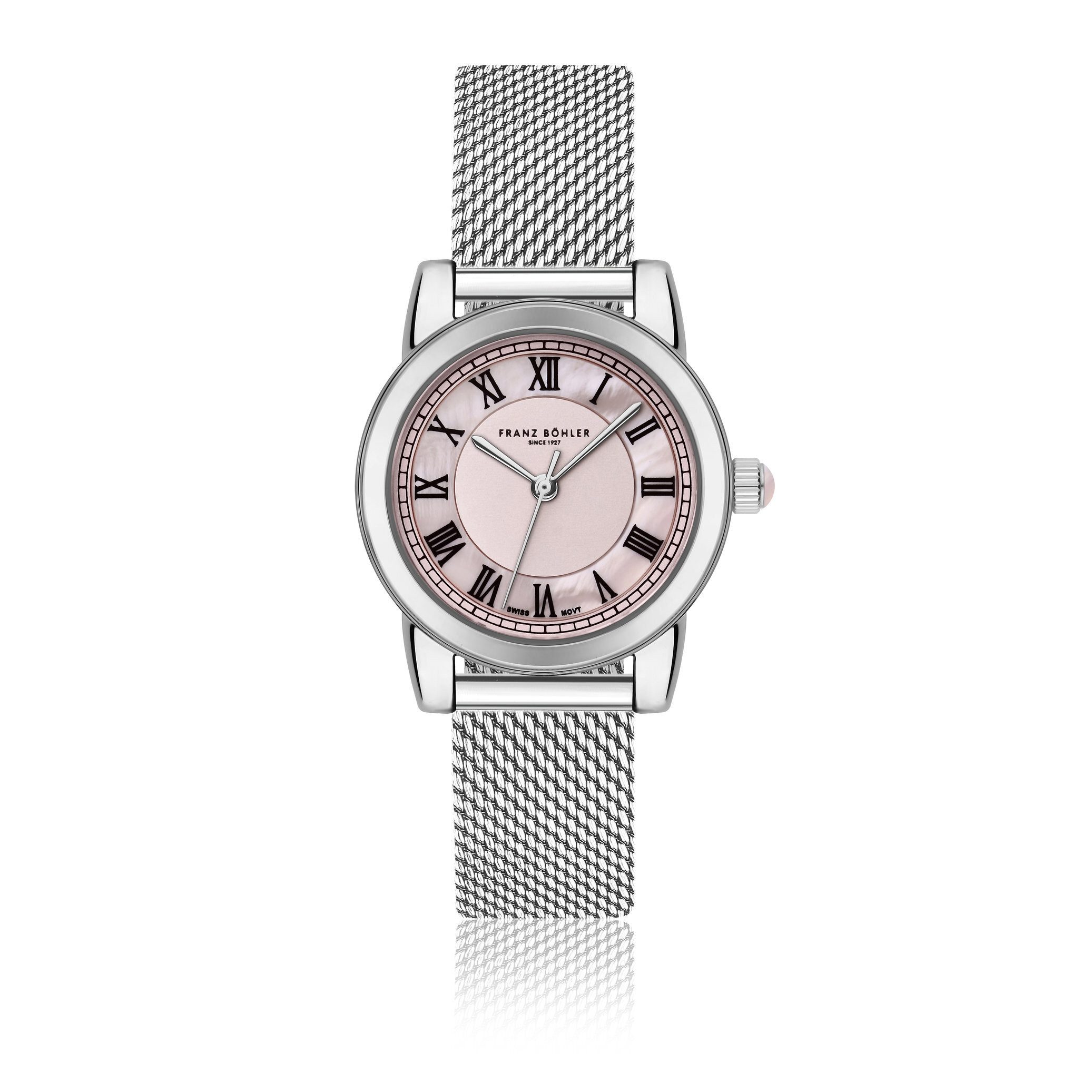 FRANZ BÖHLER Quarzuhr BD7-B014S Sils Silver Mesh